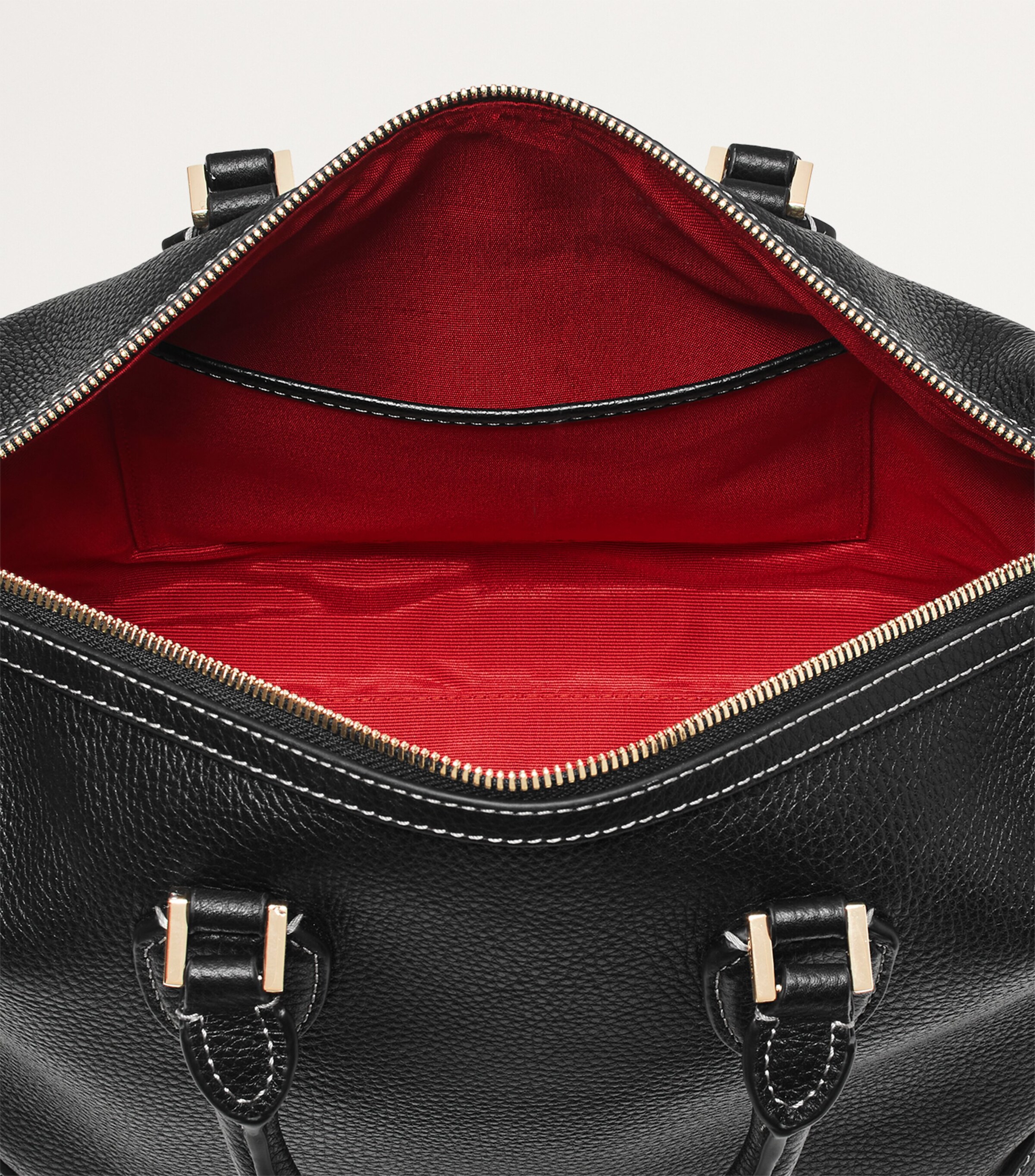 Leather Hudson Bowling Bag BLACK Image 6