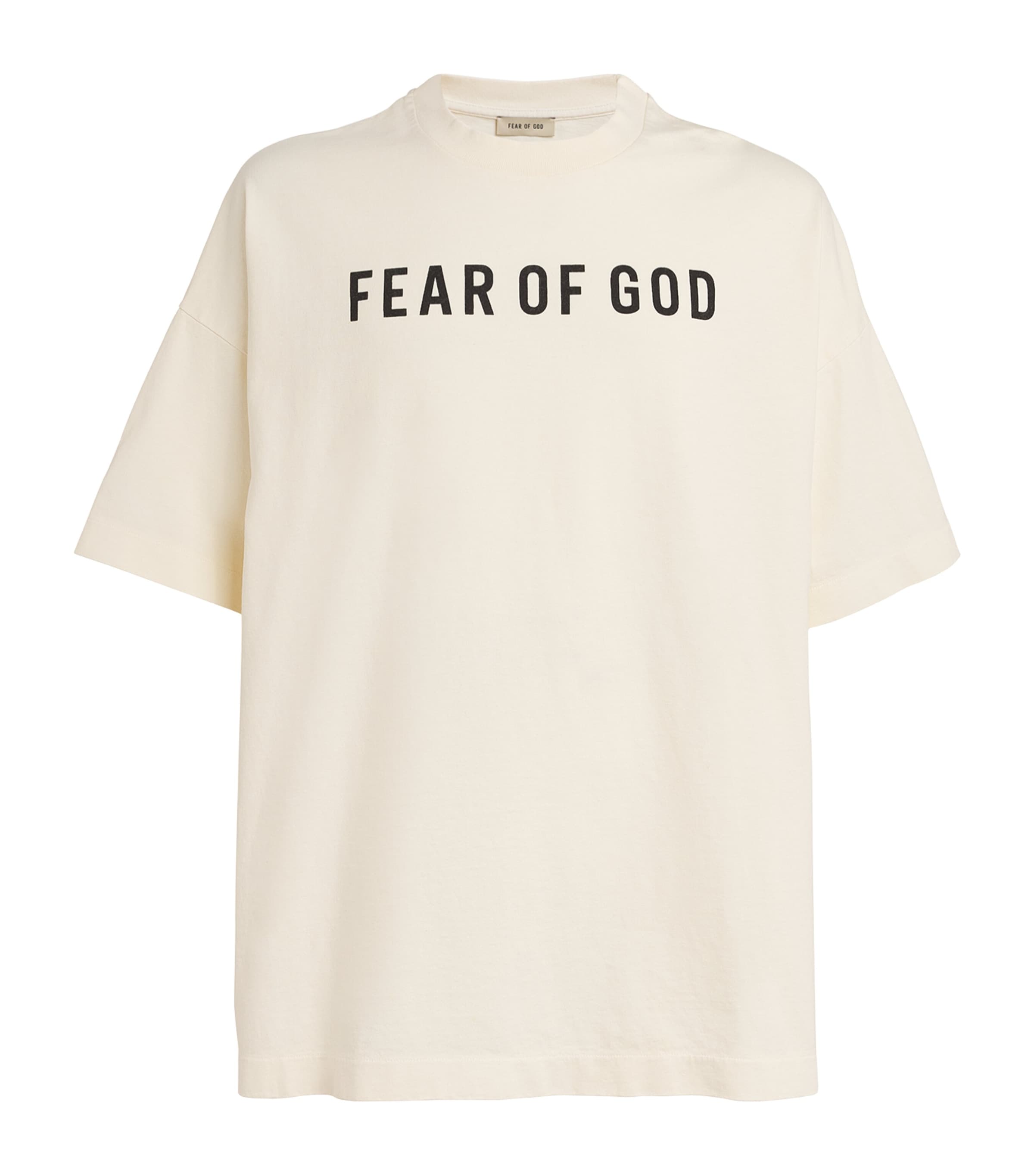 Fear Of God Cotton Logo T-shirt In Ivory