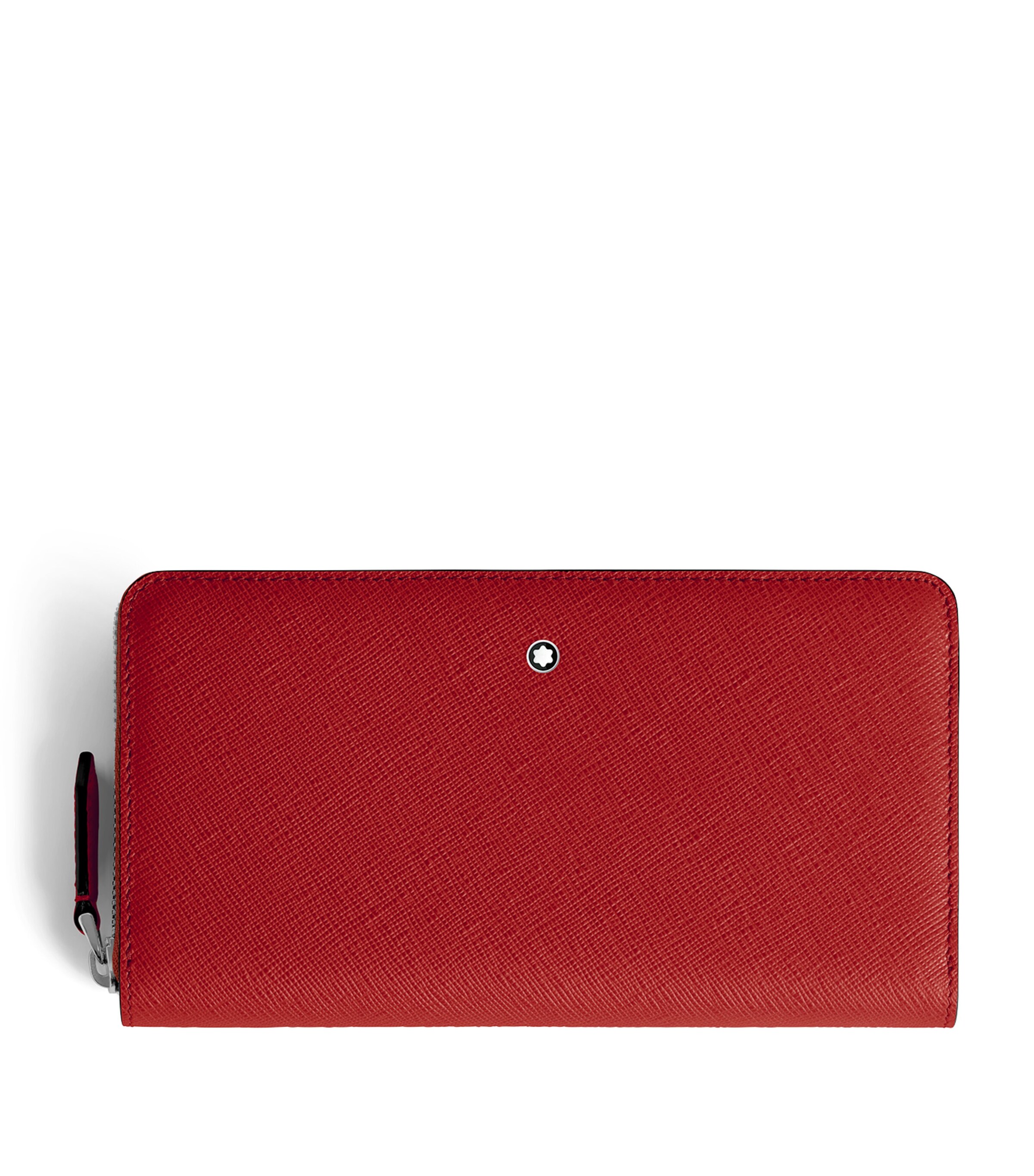 Montblanc Leather Sartorial 12cc Zip-Around Wallet Brick Red & Blush Image 1