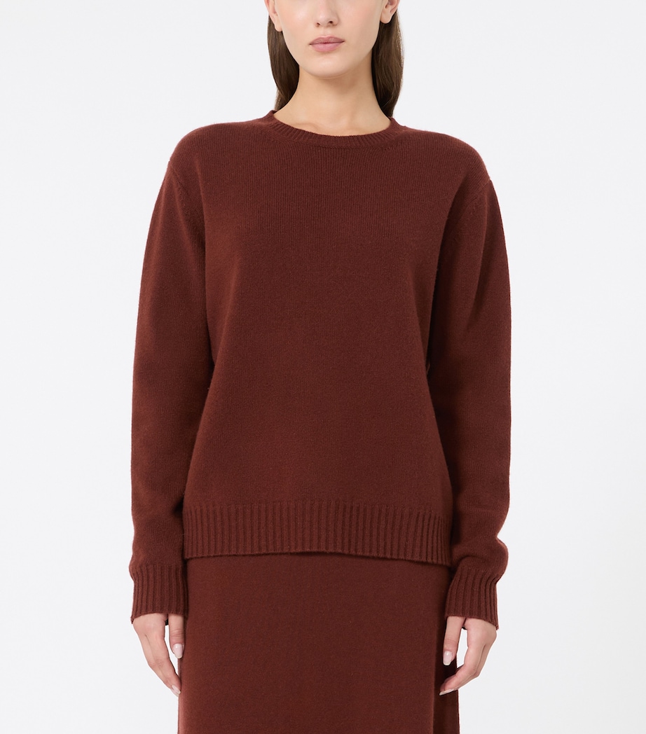 Max Mara Womens Cashmere Crew-Neck Sweater Rust Image 3