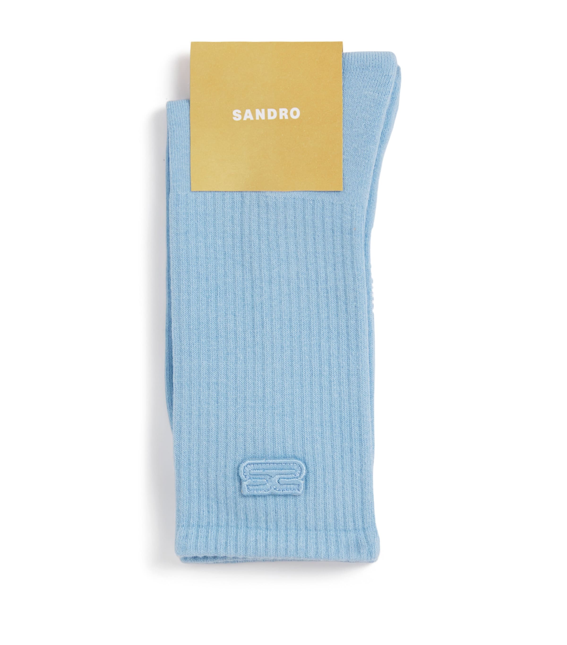 Sandro Cotton-blend Double S Socks In Blue