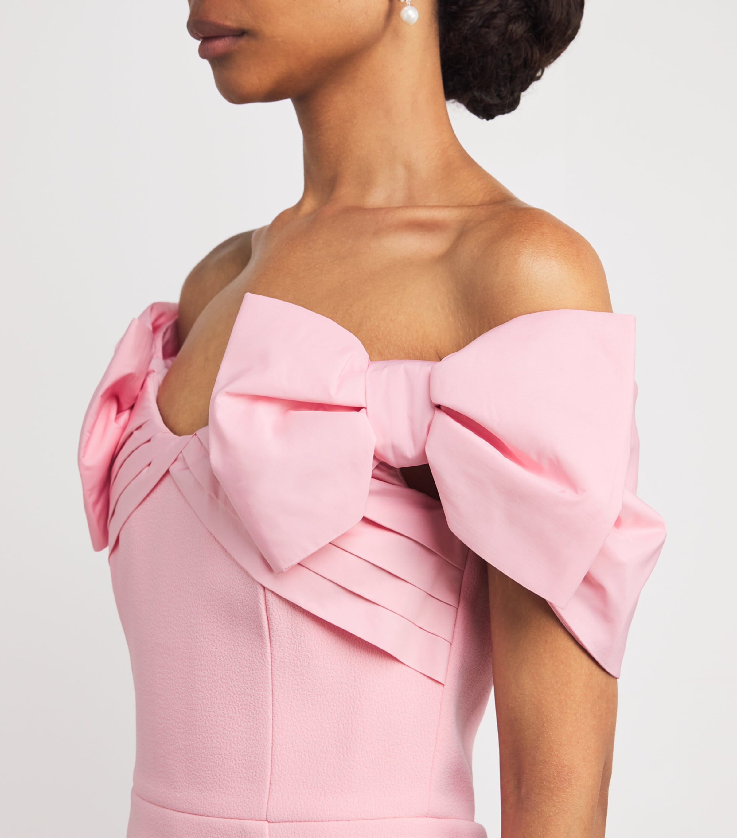 関税込【REBECCA VALLANCE】Isabella asymmetric crepe gown Isabella asymmetric crêpe gown in pink - Rebecca Vallance