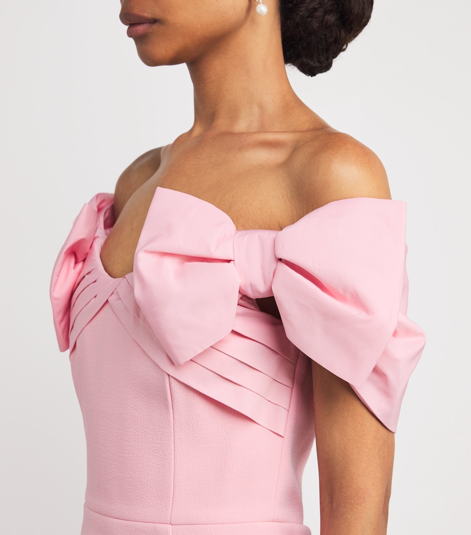 Crêpe Bow-Detail Isabella Midi Dress TICKLED PINK Image 6