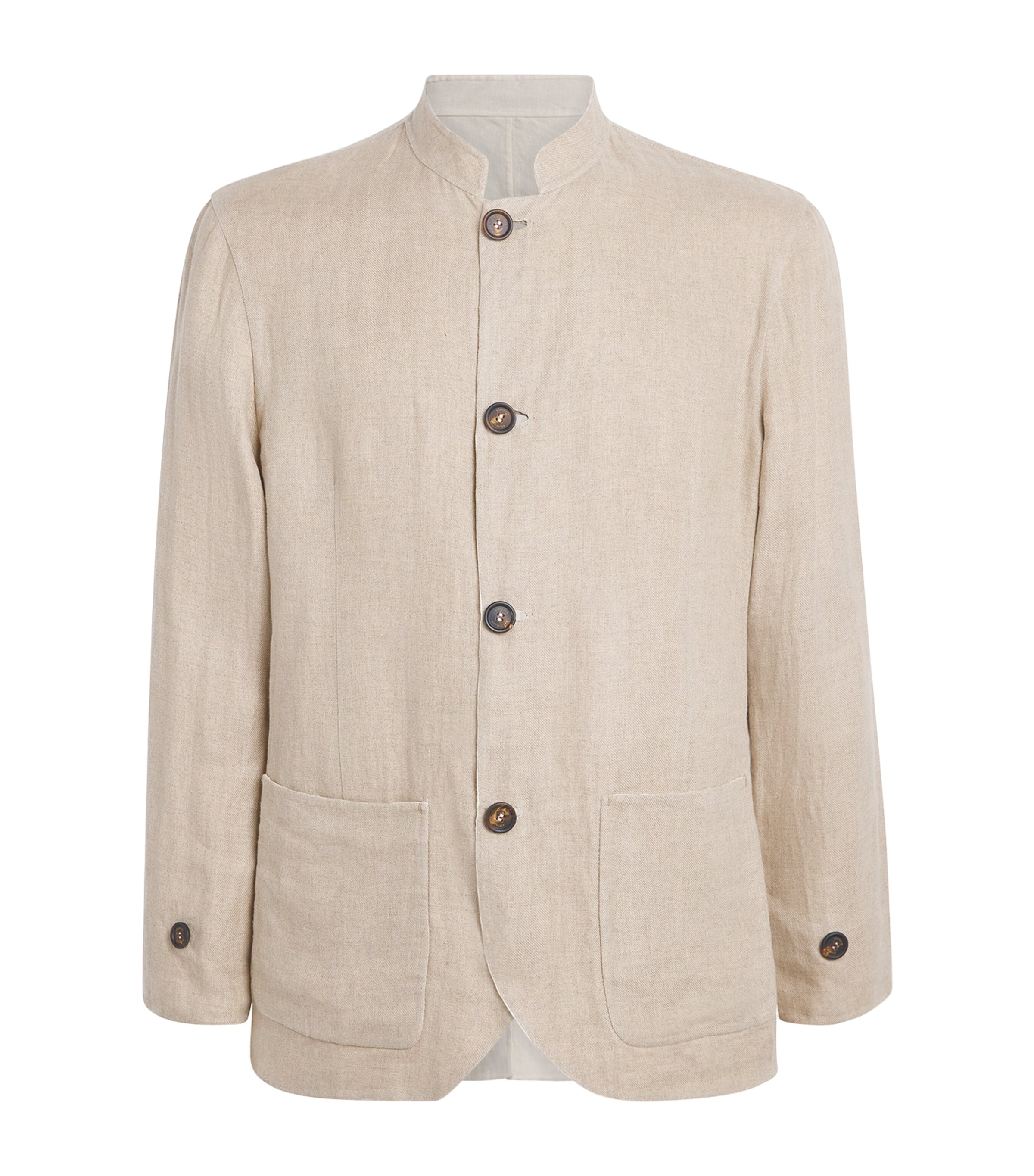 Eleventy Mens Linen-Silk Reversible Jacket Avorio, Sabbia Image 1
