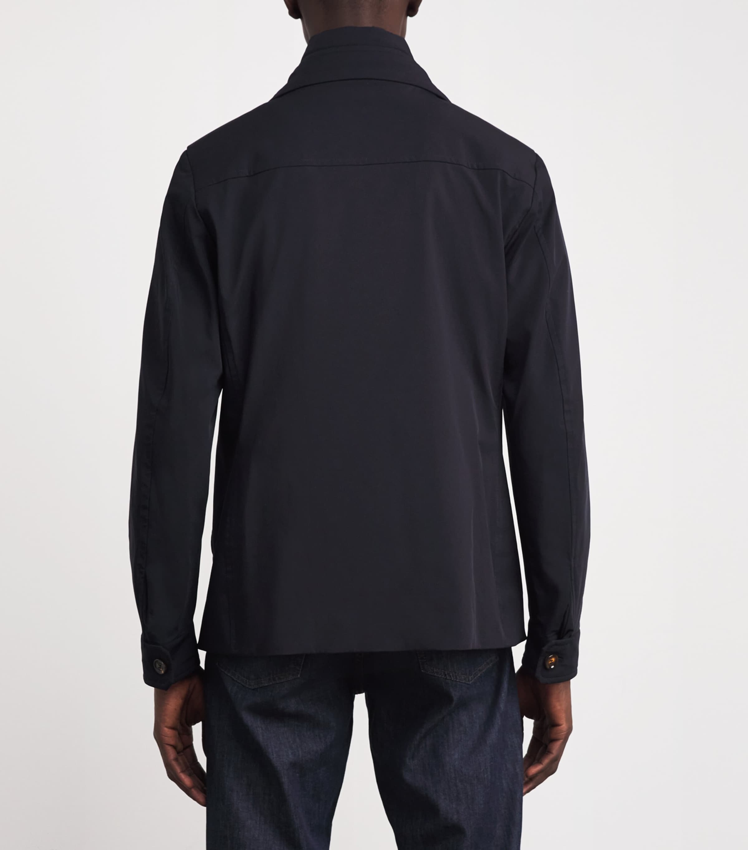 Water-Repellent Volmer-KN Pea Coat DARK BLU U0402 Image 4