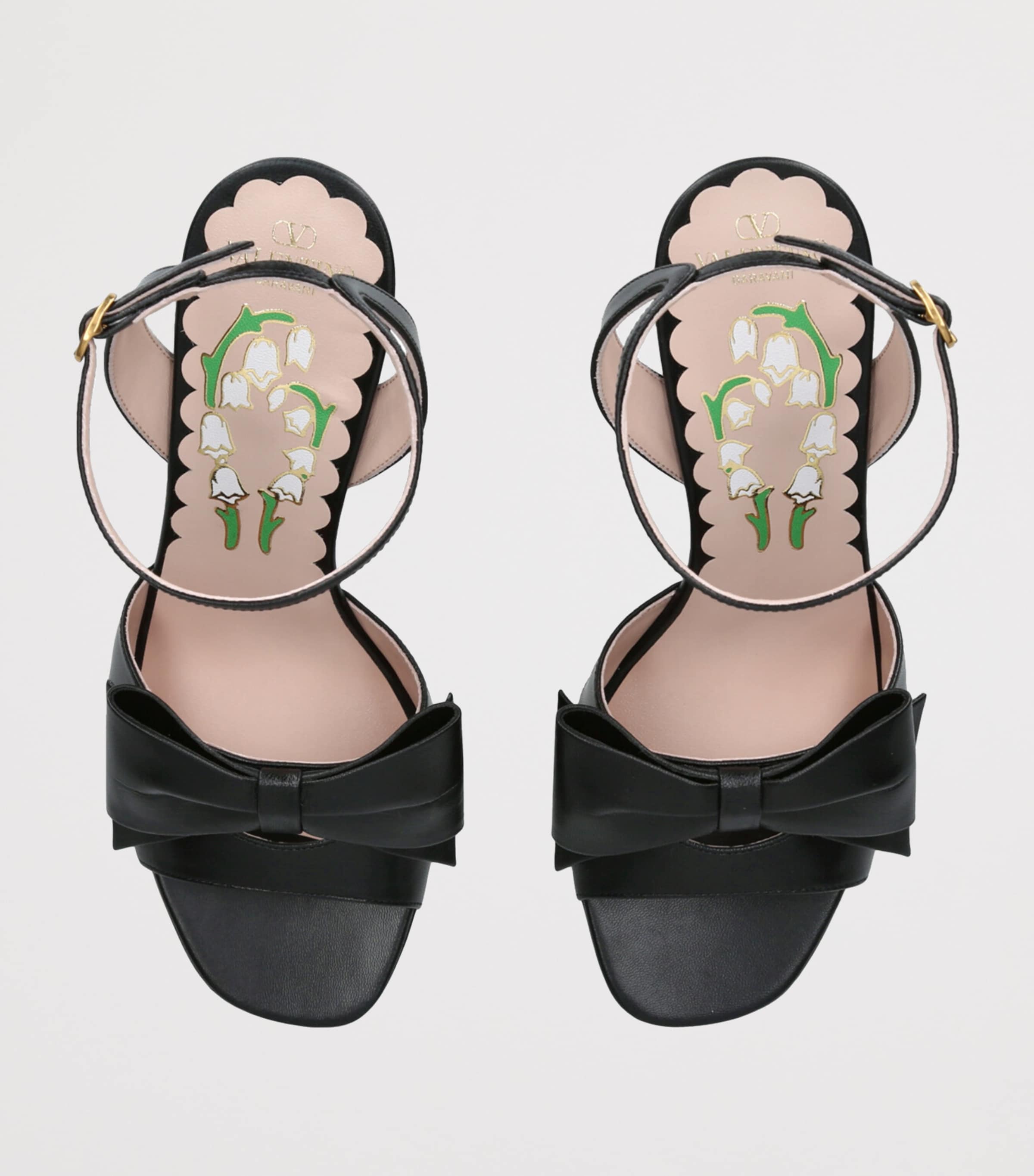 【VALENTINO GARAVANI】Bowow 95 レザー サンダル リボン付き VALENTINO GARAVANI Bowow 95 bow-detailed leather sandals