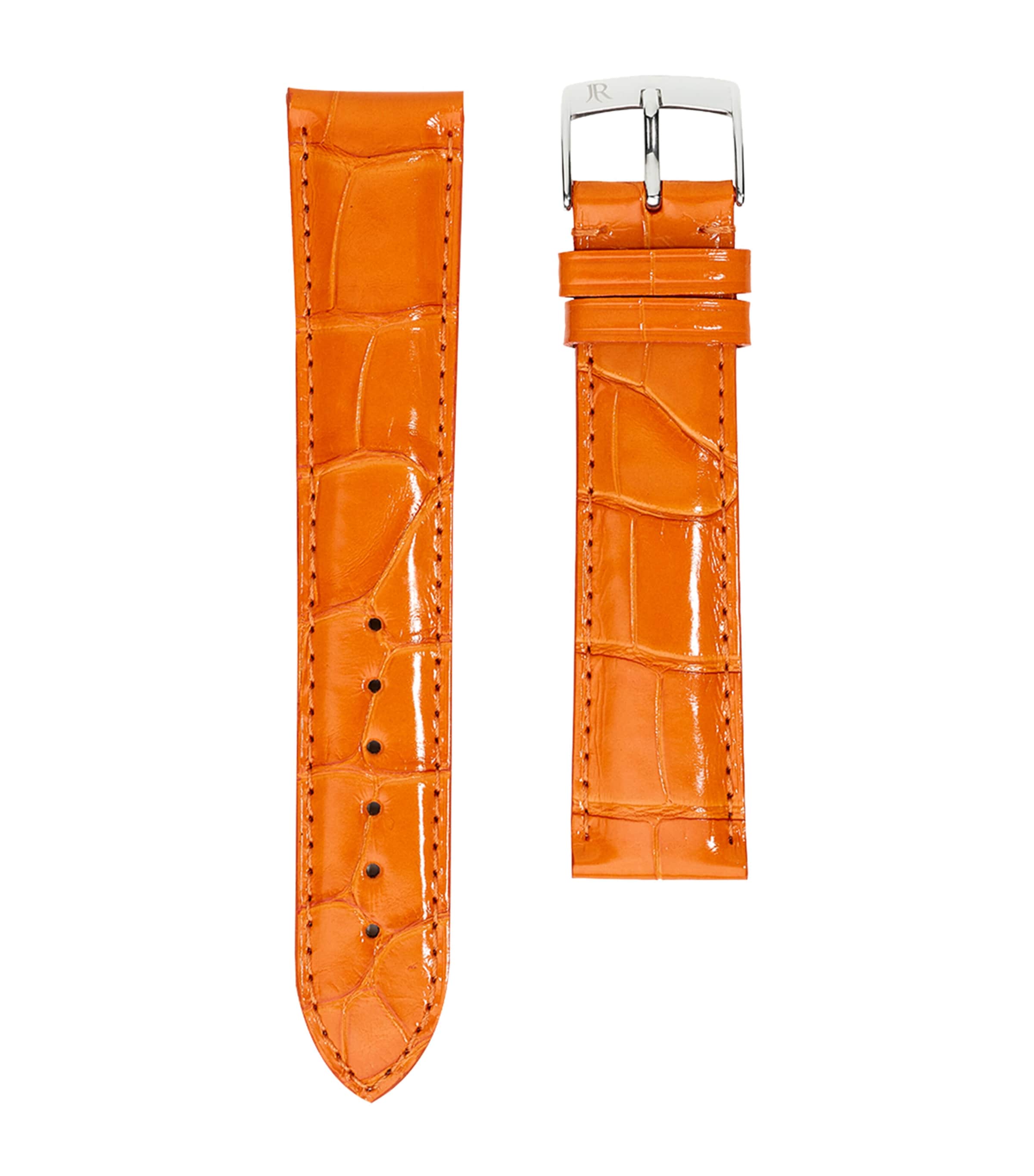 Jean Rousseau Classic 3.5 Alligator Leather Watch Strap In Orange
