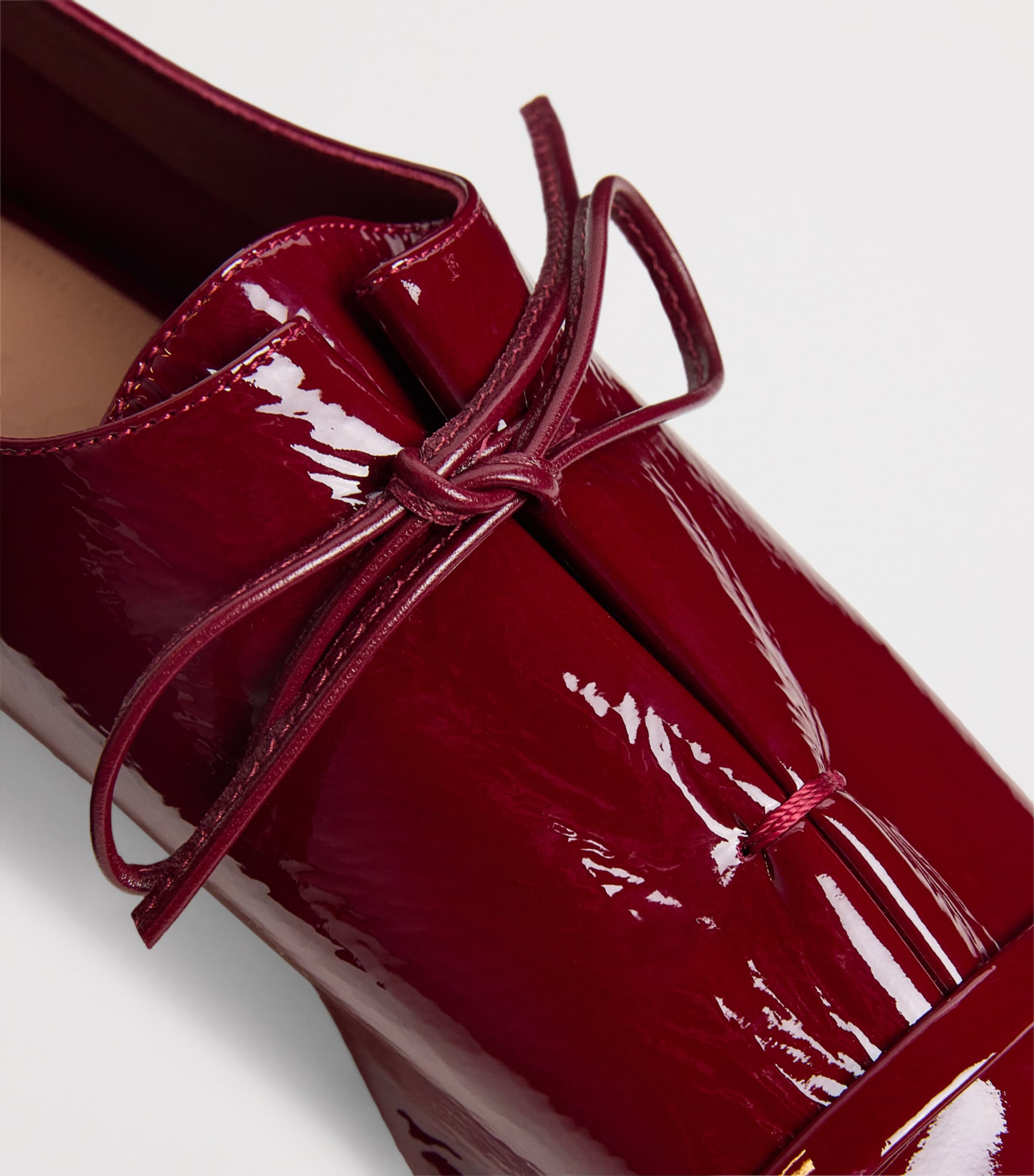 Patent Leather Jean Lace-Up Flats ROSEWOOD Image 8
