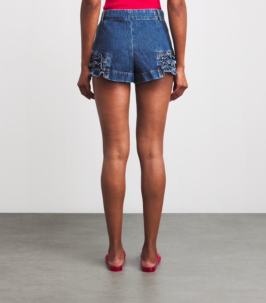 Denim Ruffle Shorts BLUE JEAN Image 4