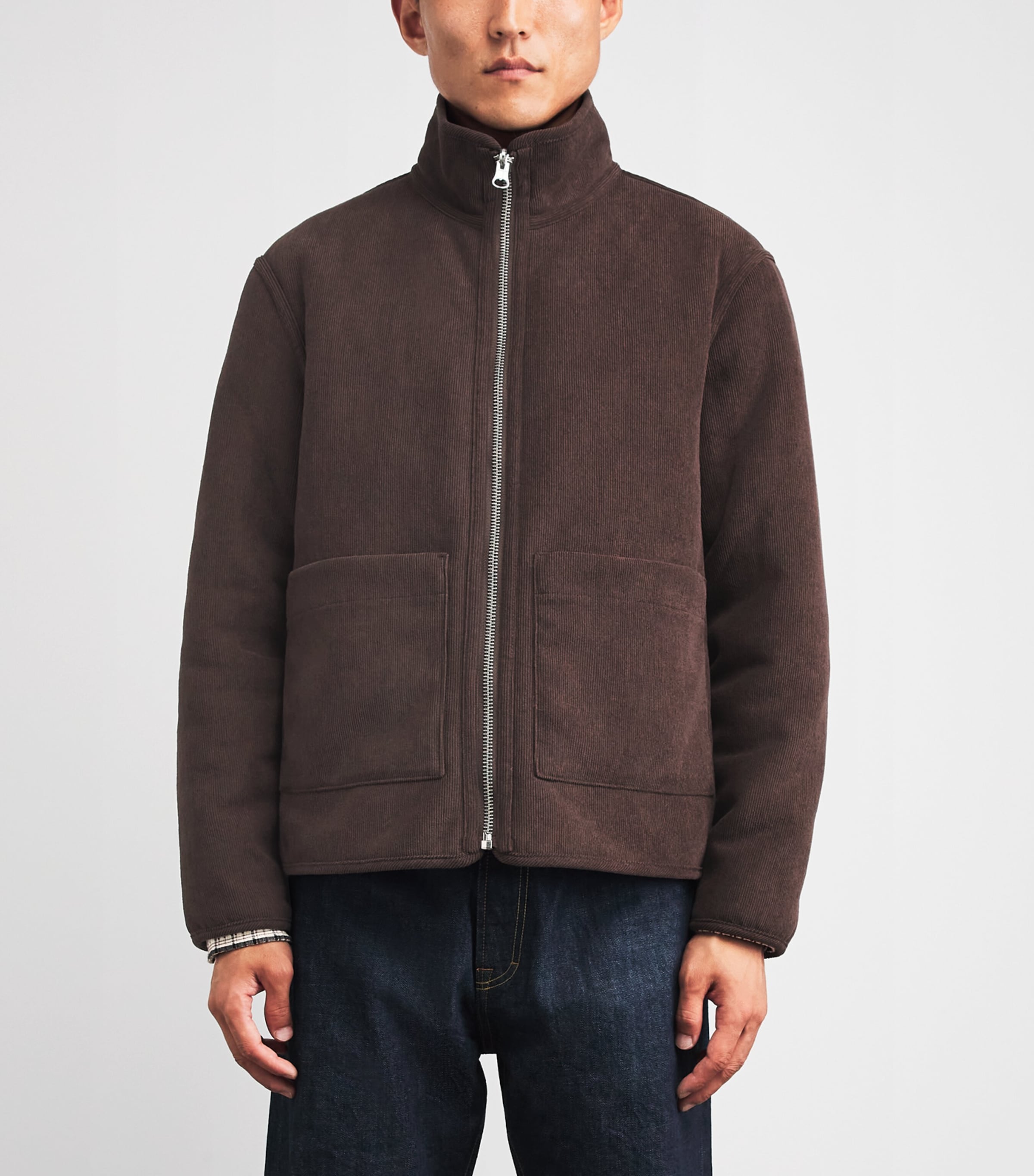 Wax London Mens Corduroy Reversible Killick Jacket Chocolate Brown Image 4