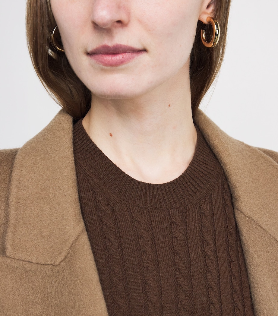 Merino Wool-Cashmere Cable-Knit T-Shirt DEEP CHESTNUT Image 6