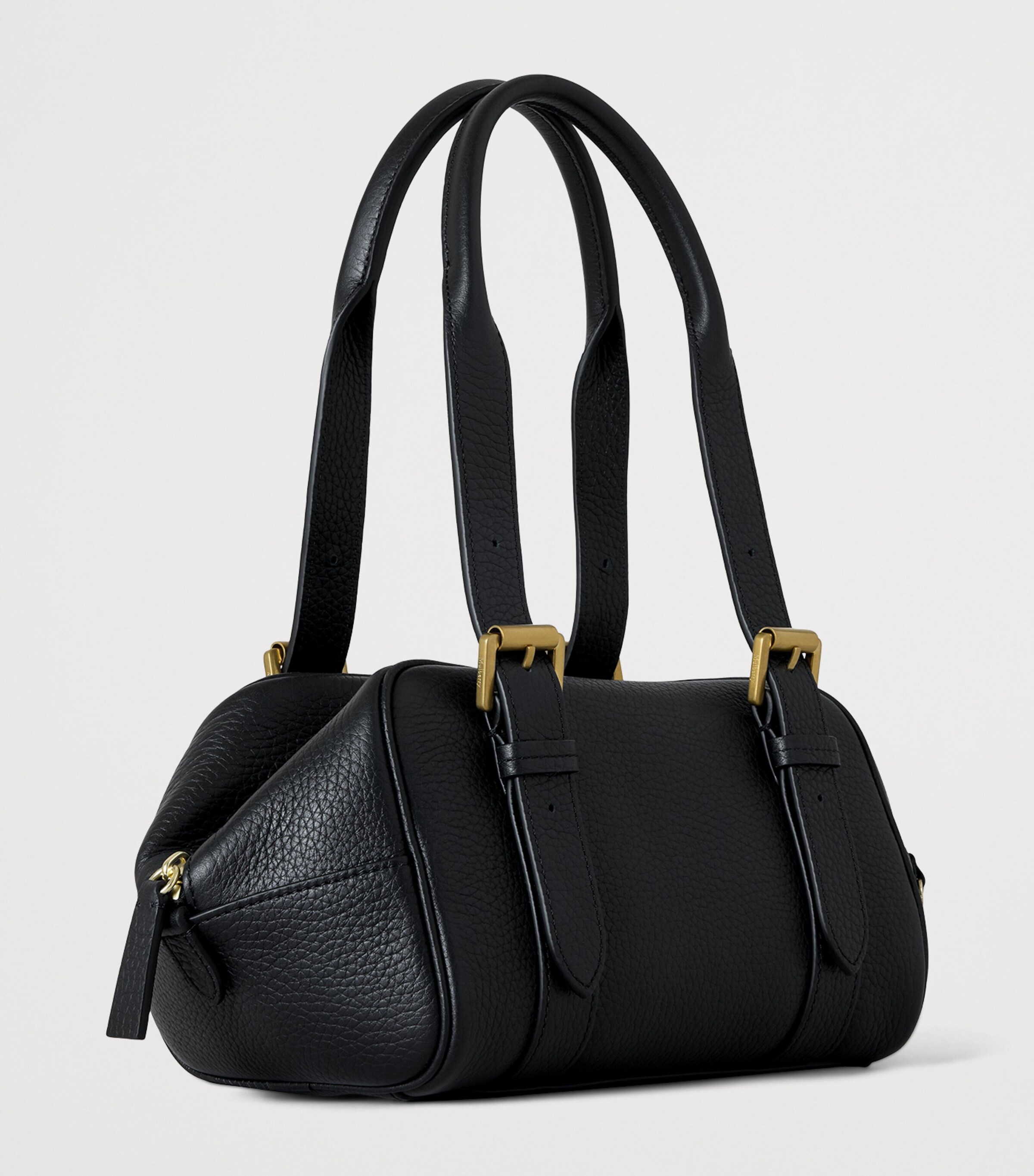 Mulberry Small Leather Boston Shoulder Bag Black Image 3