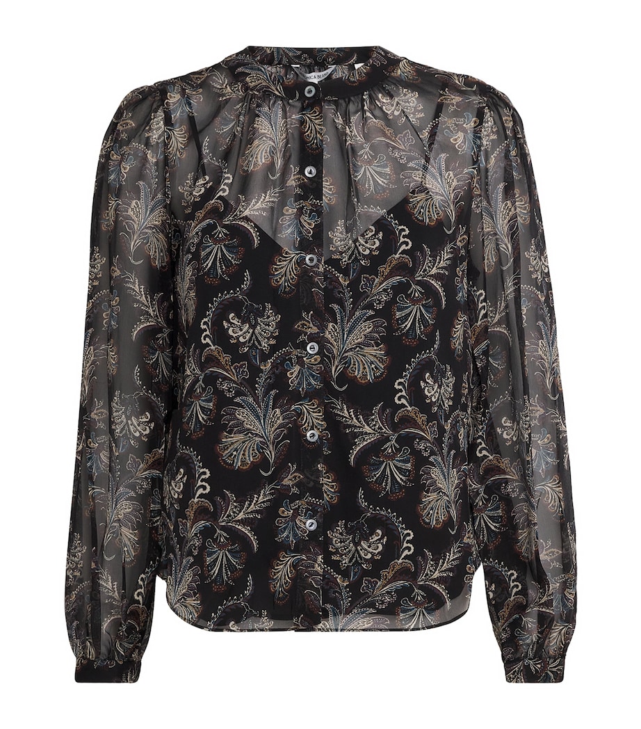 Veronica Beard Womens Silk Ashlynn Blouse Black Multi Image 1