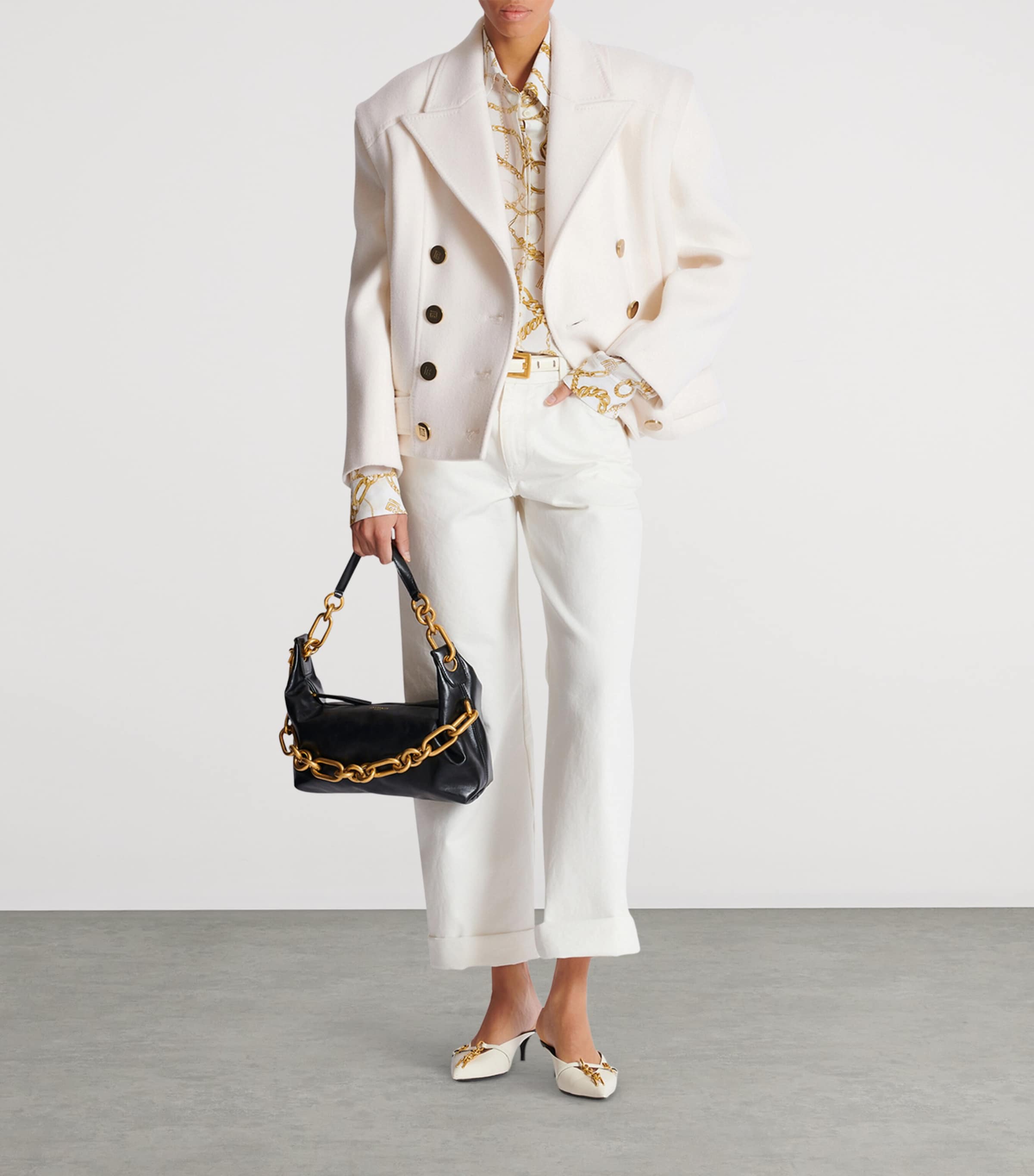 Wool-Cashmere Pea Coat 0FA BLANC Image 2