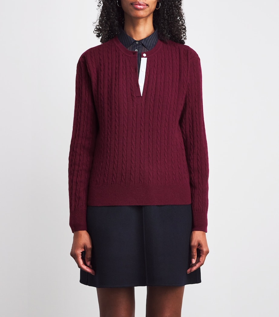 Wool-Cashmere Sweater BURGUNDY Image 3