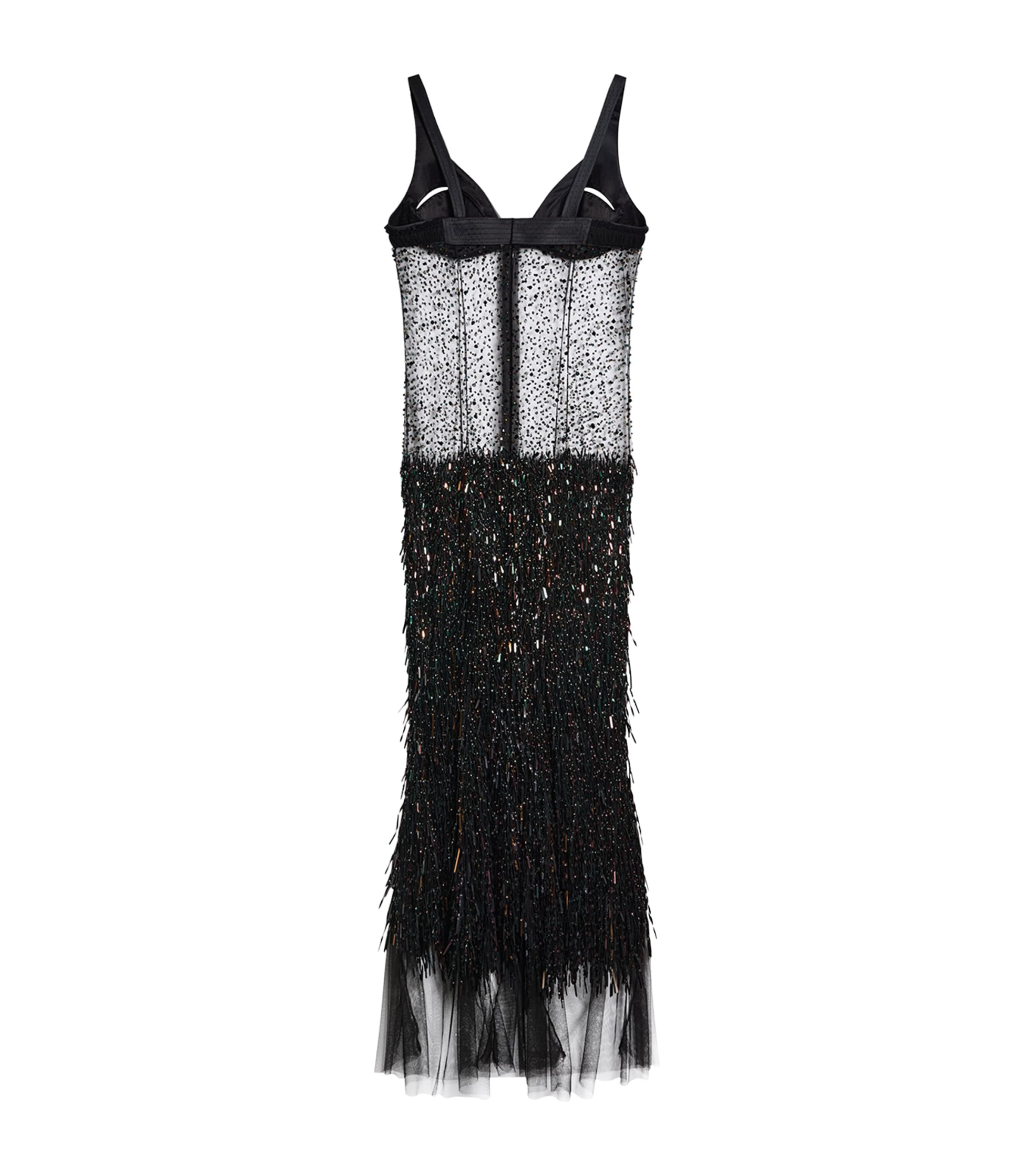 Schiaparelli Womens Sheer Embellished Maxi Dress Black Image 6