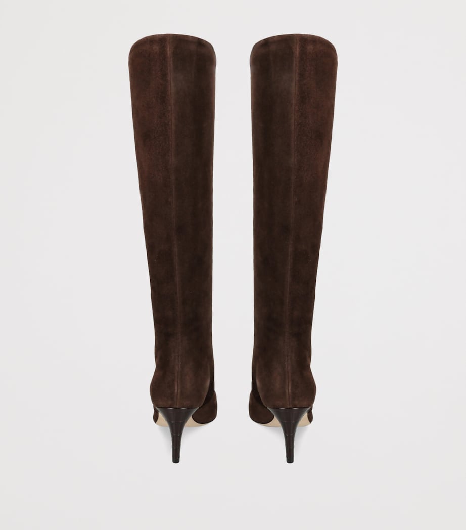 Suede Stiletto Heeled Boots 60 BROWN Image 2