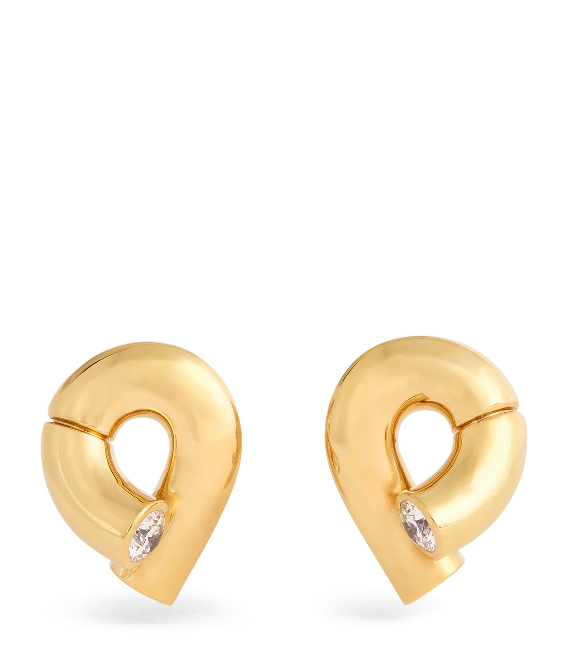 Tabayer Yellow Gold And Diamond Oera Stud Earrings