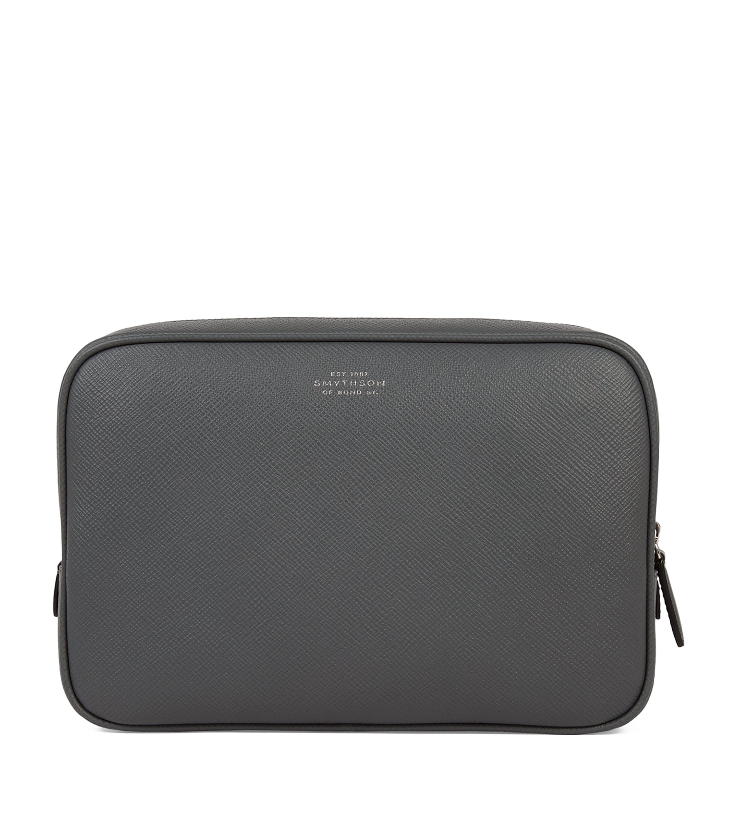 Leather Panama Tech Organiser Pouch S GREY Image 1