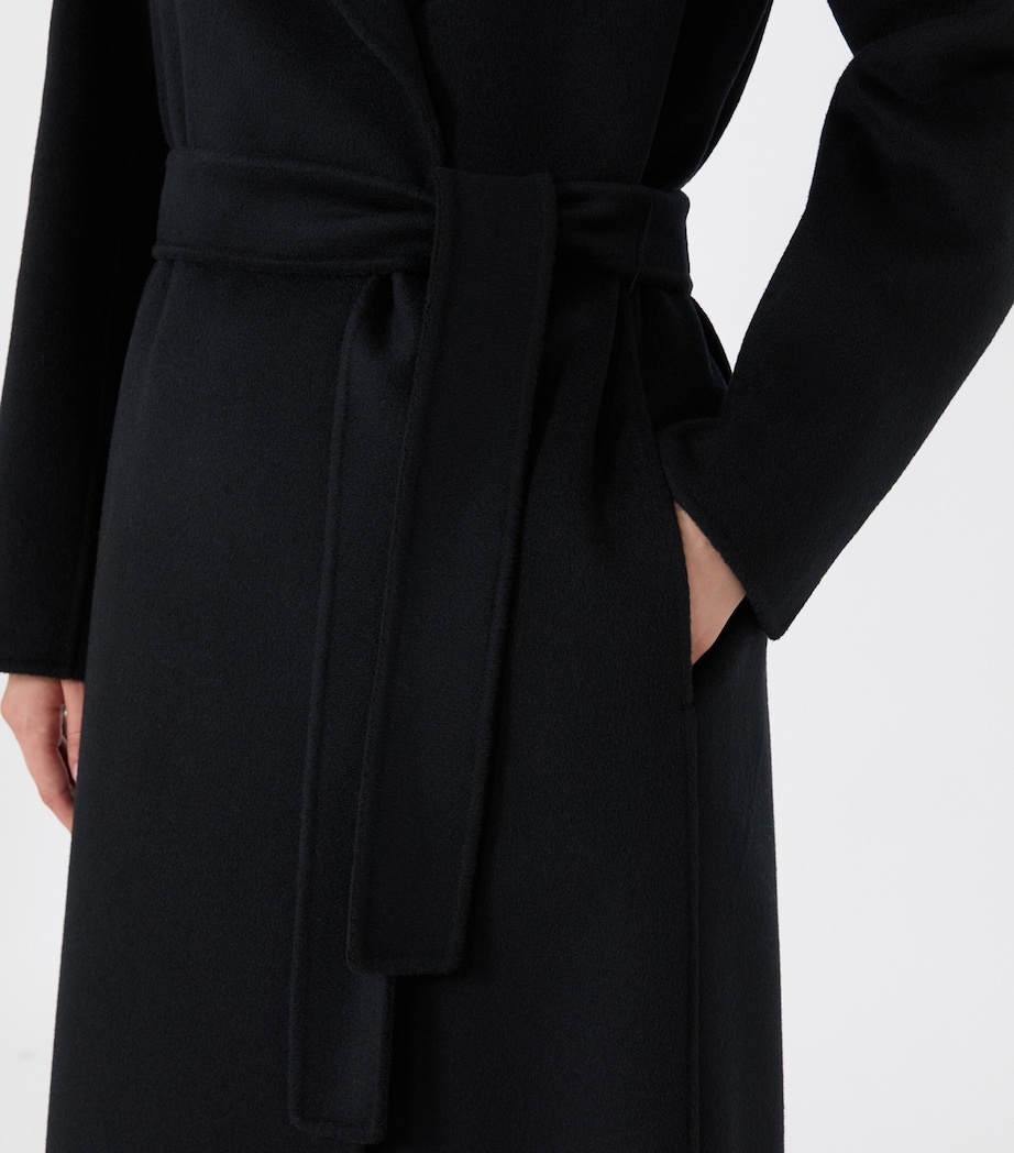 Max Mara Womens Virgin Wool-Cashmere Belted Coat Black Image 6
