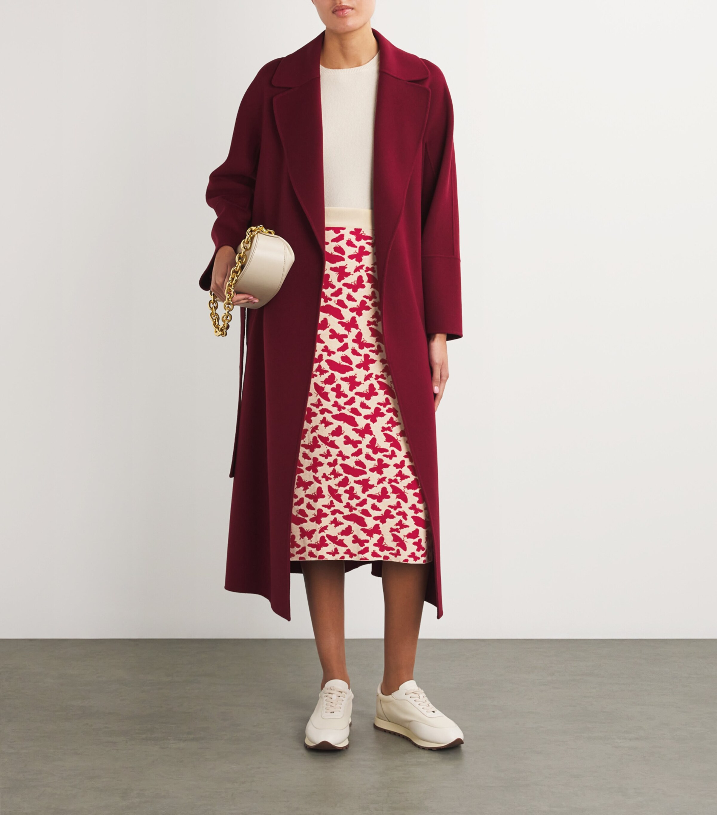 スカート Max Mara X Weekend Folk White Midi Skirt Cotton-poplin skirt, white | 