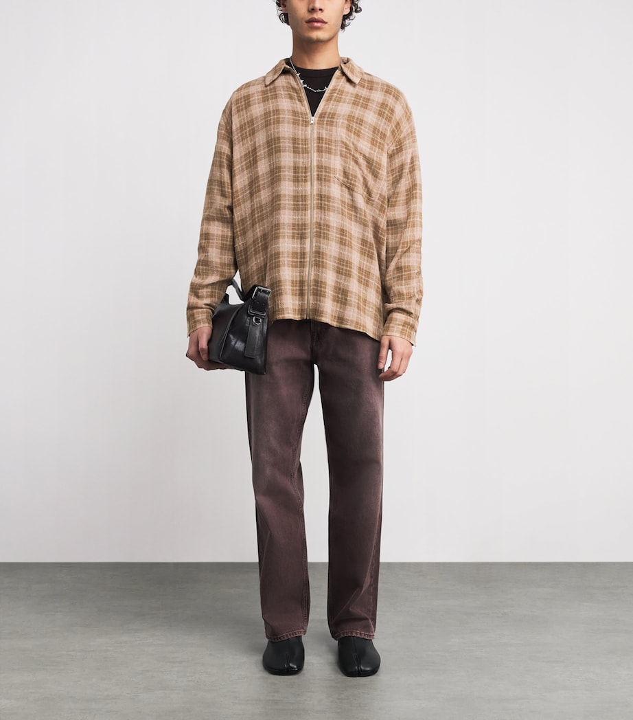 Won Hundred Mens Zip-Up Zayne Shirt Ginger Snap Comb. Image 2