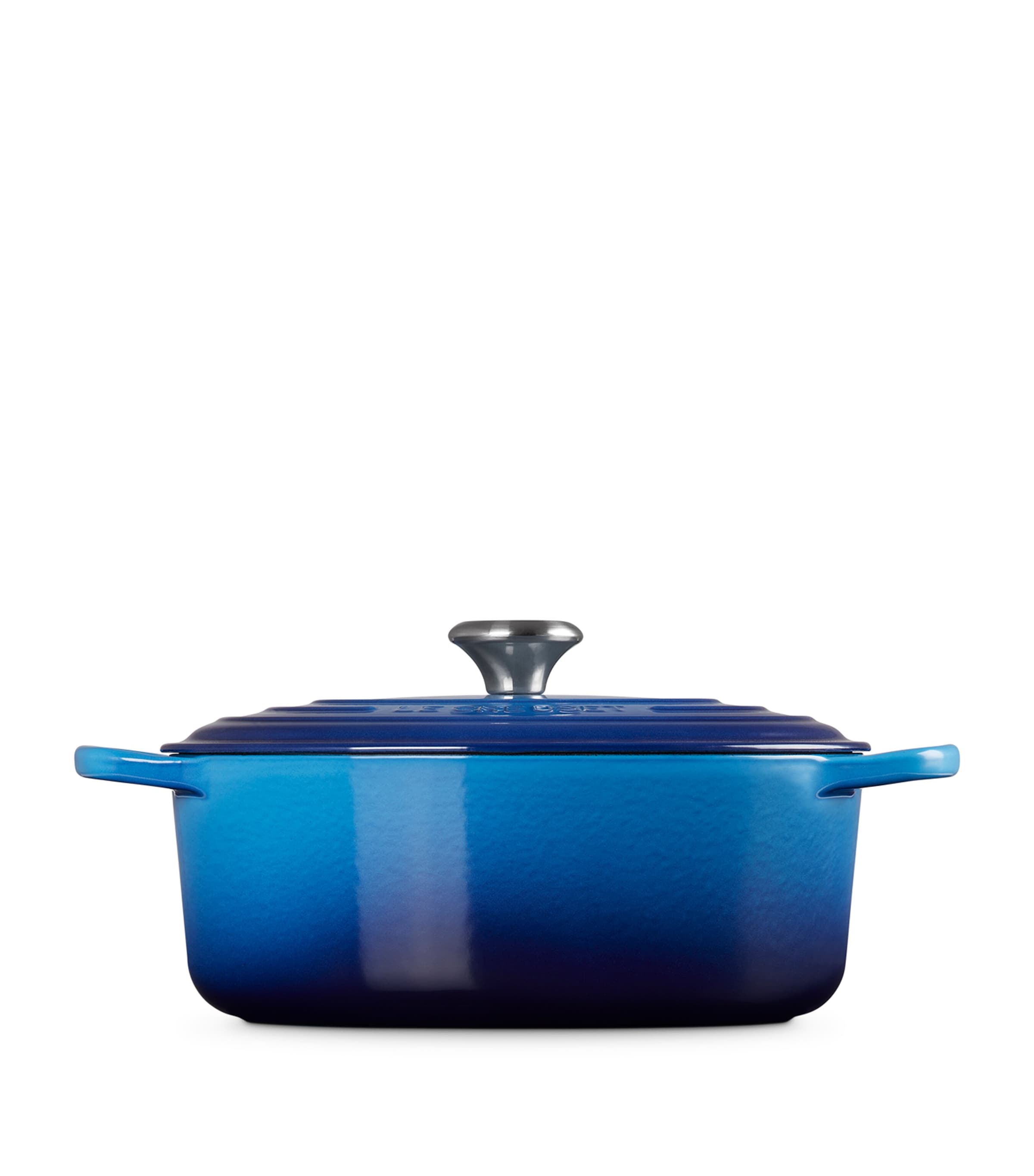 Cast Iron Oval Casserole Dish (29cm) AZURE BLUE Image 2