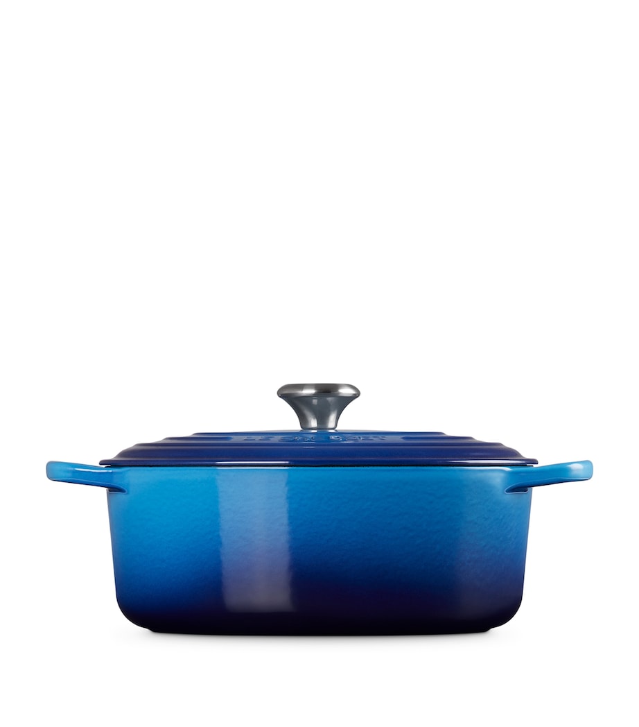 Cast Iron Oval Casserole Dish (29cm) AZURE BLUE Image 2
