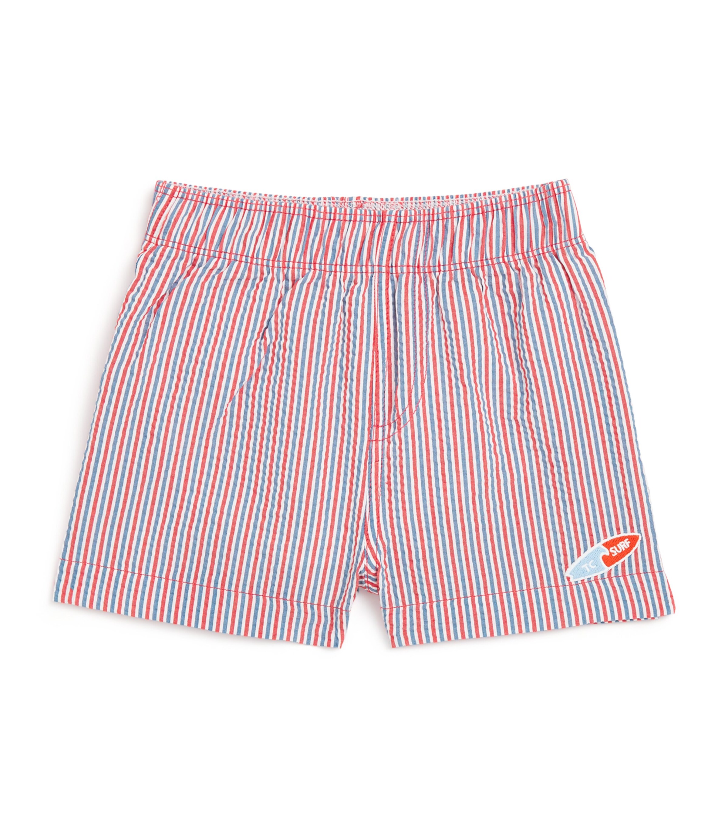 Tartine et Chocolat Stripe Swim Shorts (3-36 Months) Spicy Orange Image 1