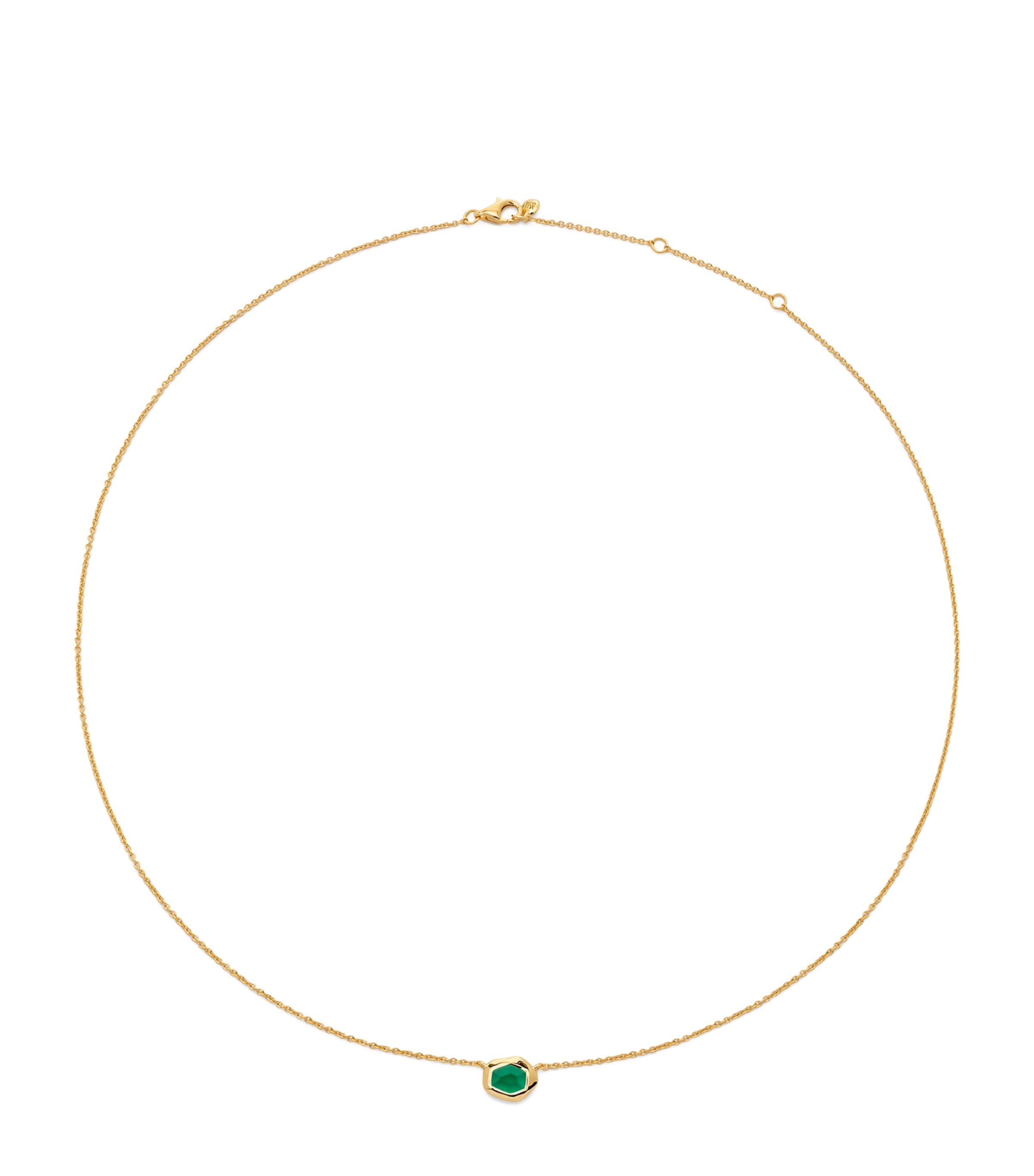 Monica Vinader Small Gold Vermeil And Onyx Odyssey Necklace In Gold