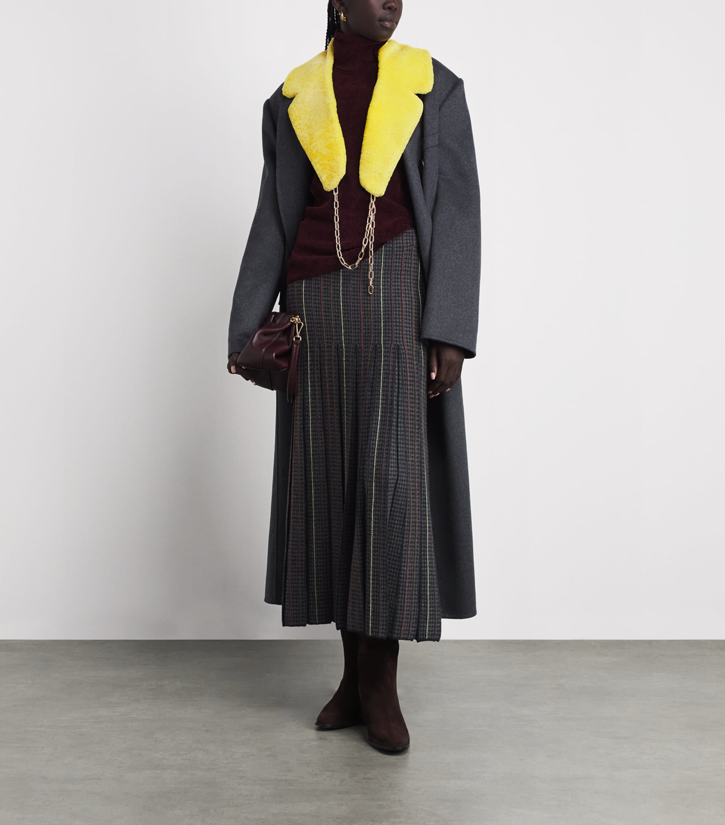 Gabriela Hearst Womens Lambskin Demeter Coat Collar Ylw Yellow Image 2