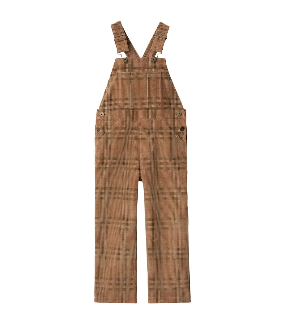 Corduroy Check Dungarees (3-12 Years) ARCHIVE BEIGE IP CHK Image 1