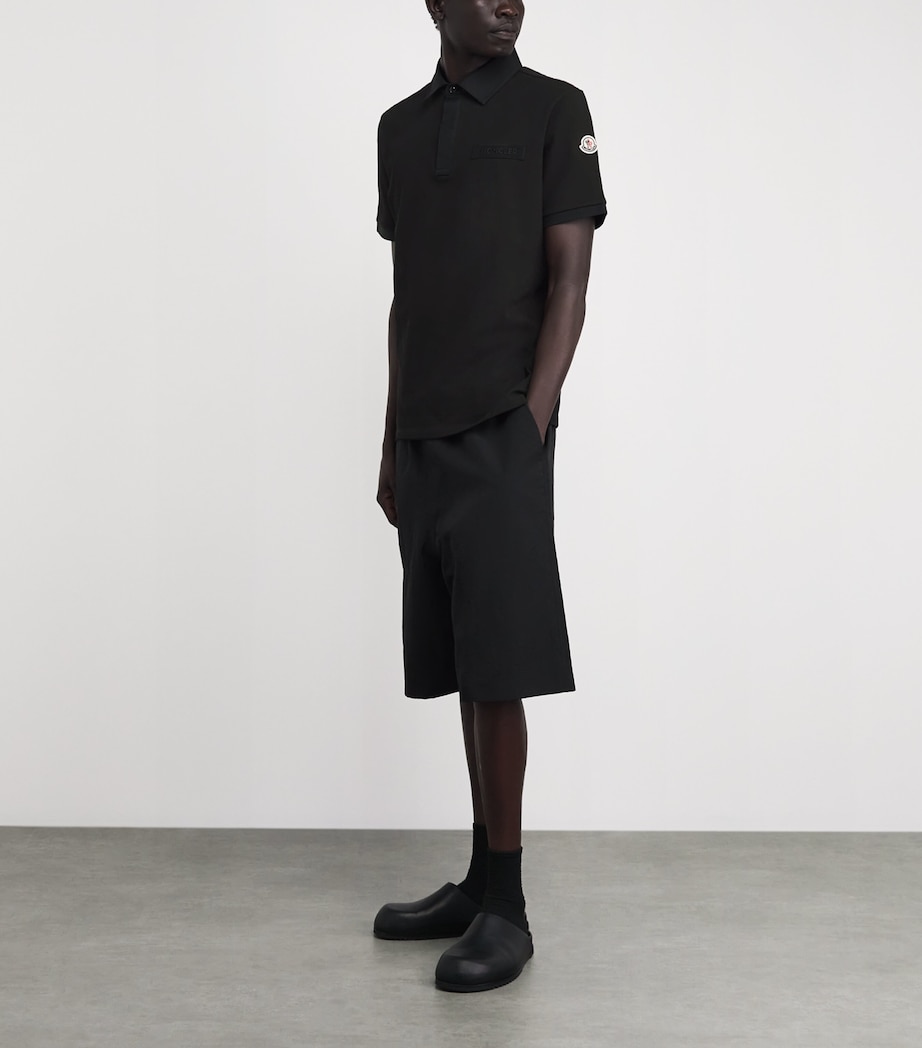 Moncler Mens Piqué Cotton Logo Shirt Image 2
