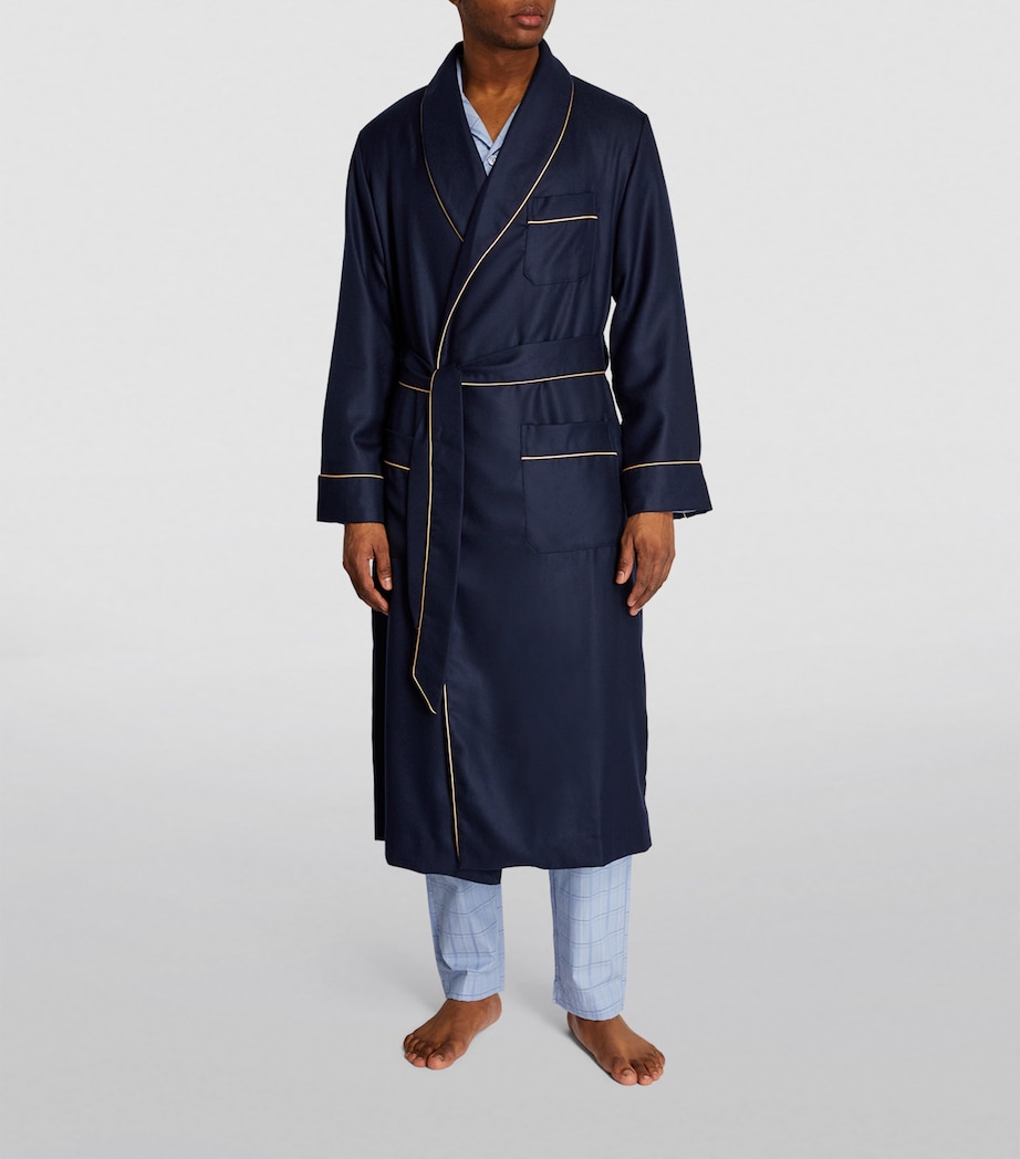 Cashmere-Silk Piped Robe 003NAV Image 2