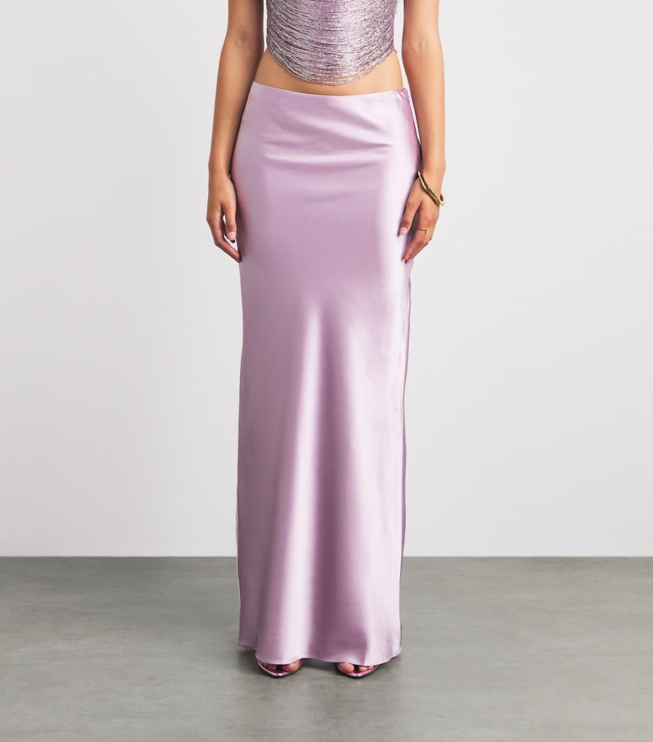 Cult Gaia Womens Silk Chantel Maxi Skirt Sweet Pea Image 4