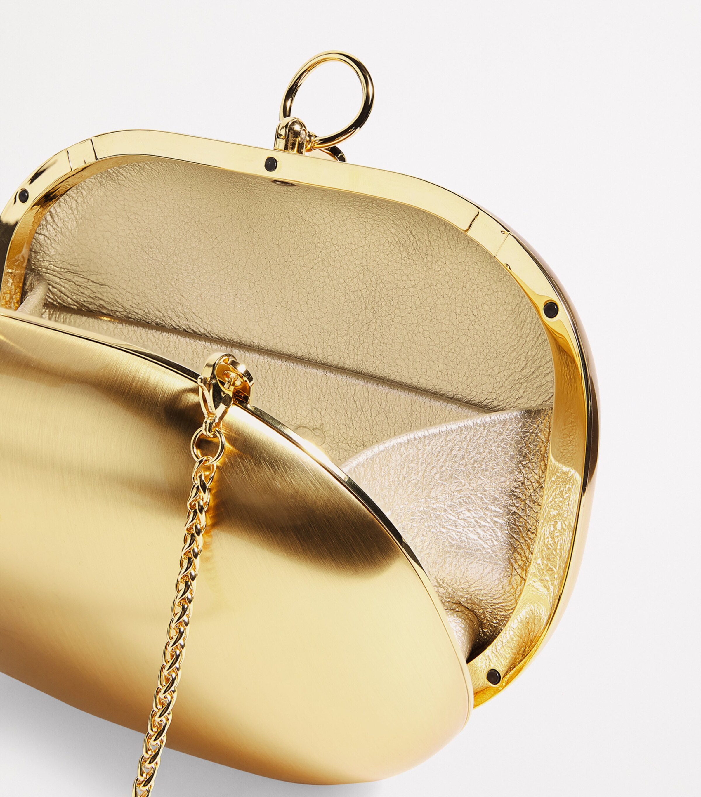 Oval Elina Clutch Bag SATIN GOLD Image 4