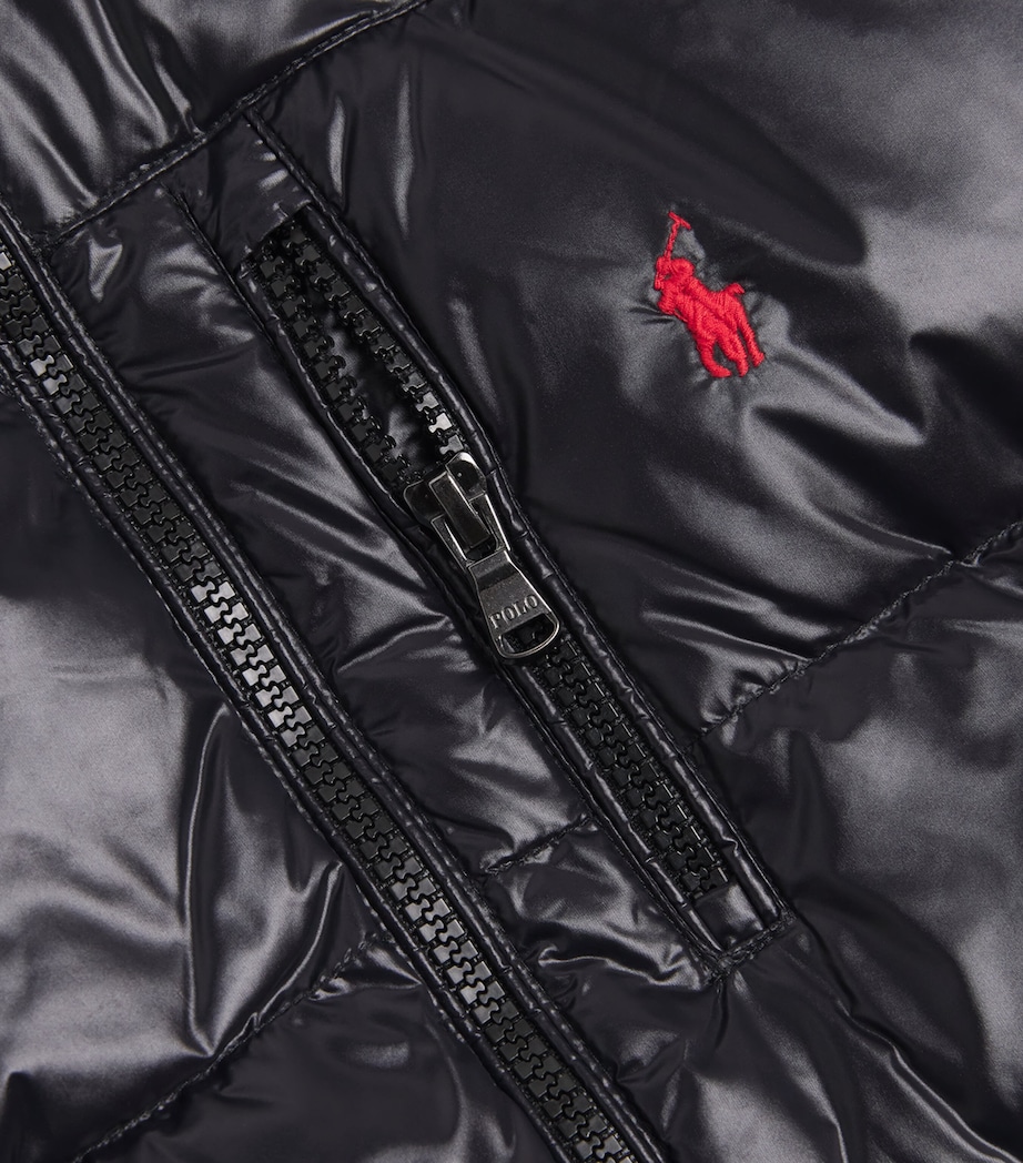 Down Polo Pony Puffer Jacket (6-14 Years) BLACK Image 3
