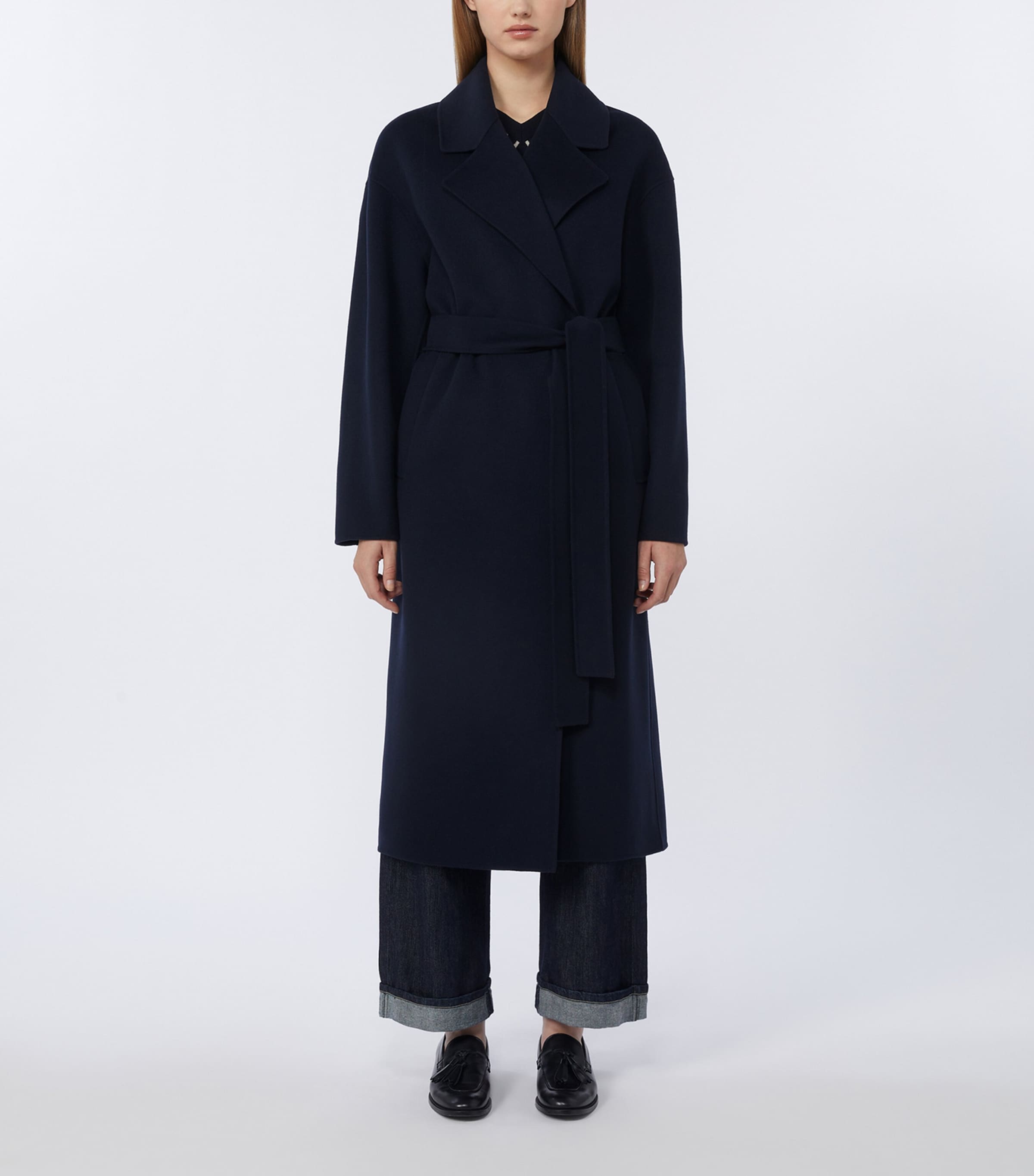 Virgin Wool Belted Coat MIDNIGHTBLUE Image 2