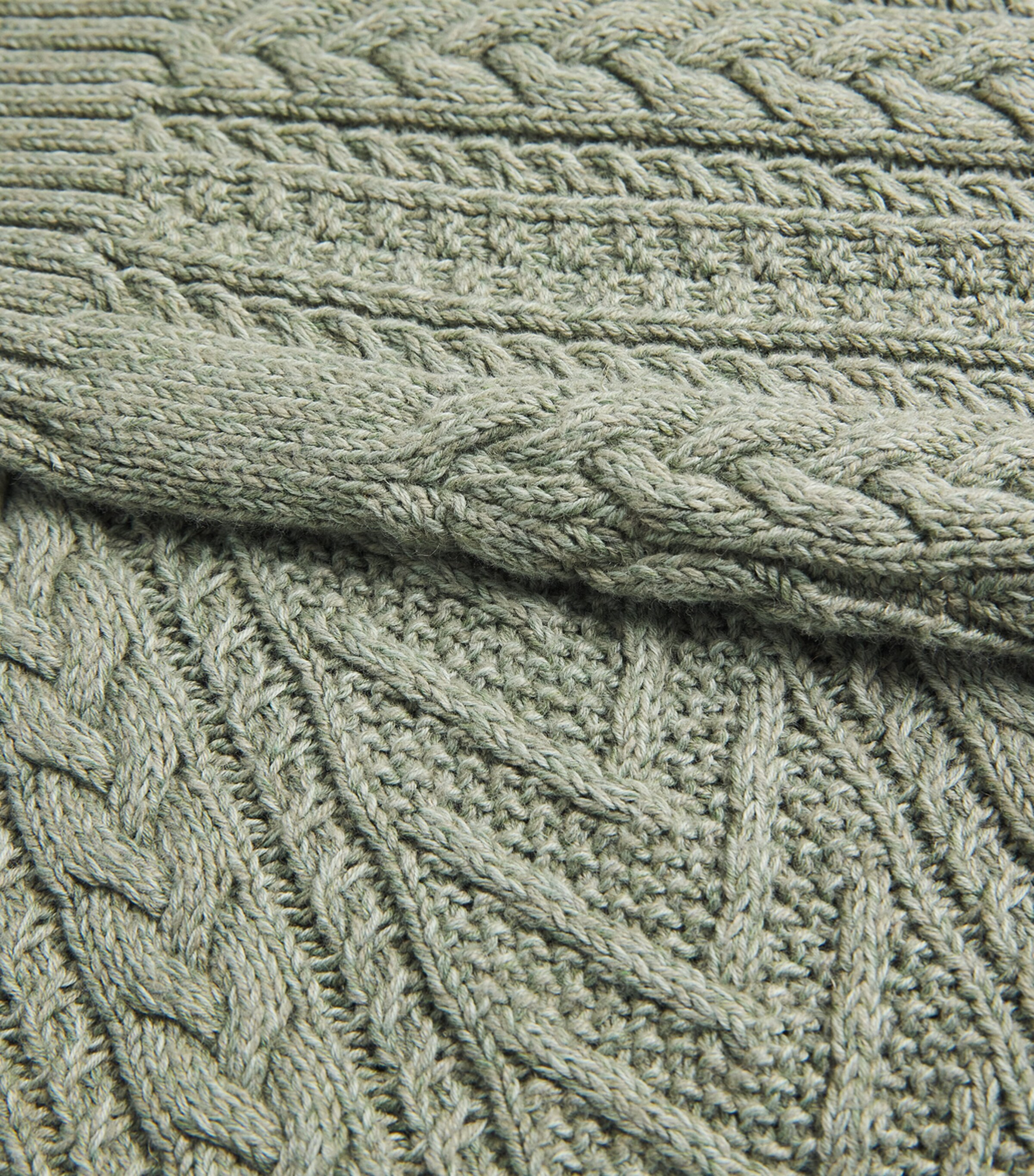 Polo Ralph Lauren Mens Cotton-Linen Aran-Knit Sweater Fern Green Combo Image 6