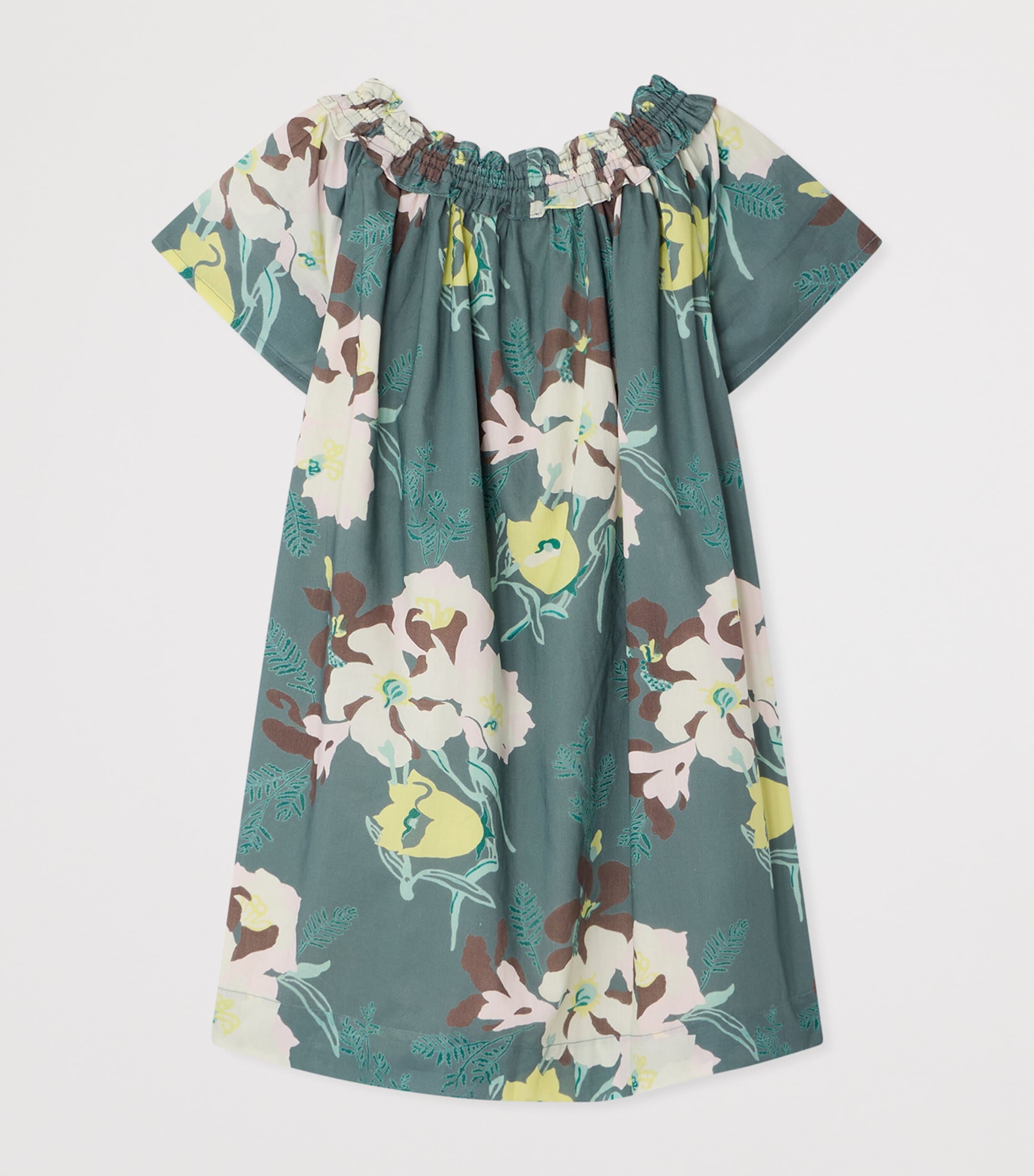 Bonpoint Organic Cotton Goldie Dress (10-14 Years) Vert Ardoise Image 2