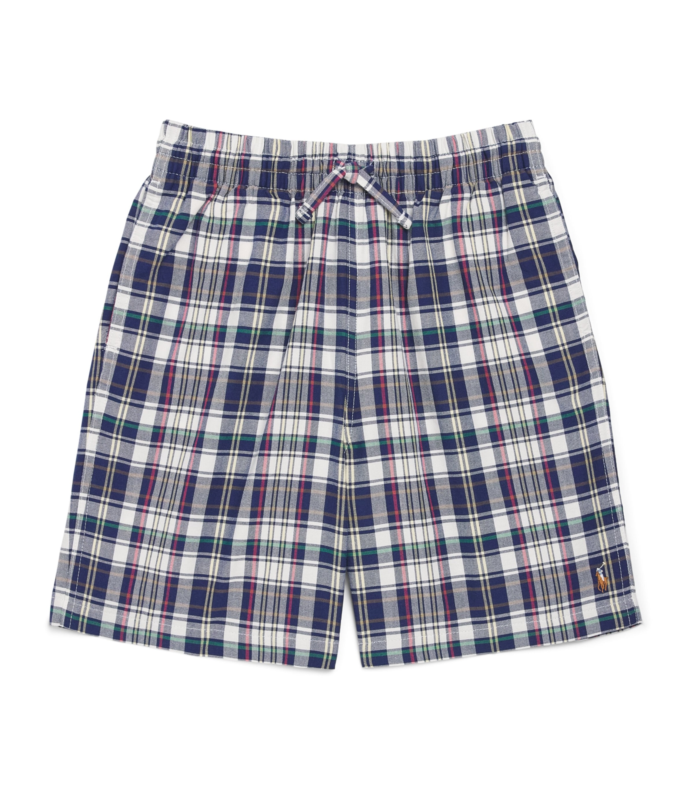 Ralph Lauren Kids Cotton Drawstring Shorts (8-20 Months) Wht Blu Multi Image 1