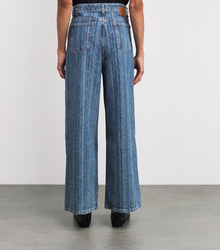 Double-Fly Wide-Leg Jeans 566 MID BLUE STONE Image 4