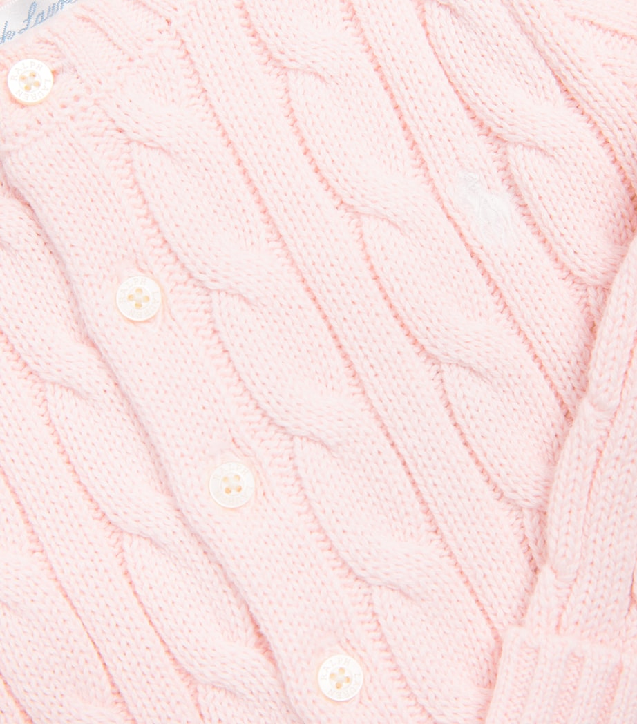 Ralph Lauren Kids Cotton Cable-Knit Cardigan and Leggings Set (3-24 Months) Morning Pink Image 4