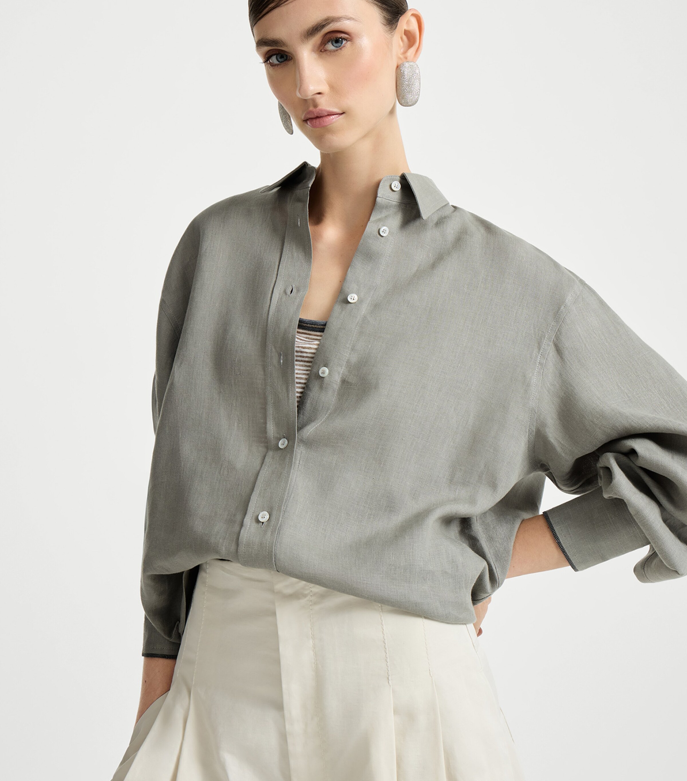 Brunello Cucinelli Womens Linen Shirt Image 4