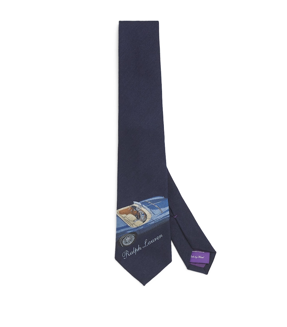 Cashmere-Silk Jacquard Tie NAVY Image 1