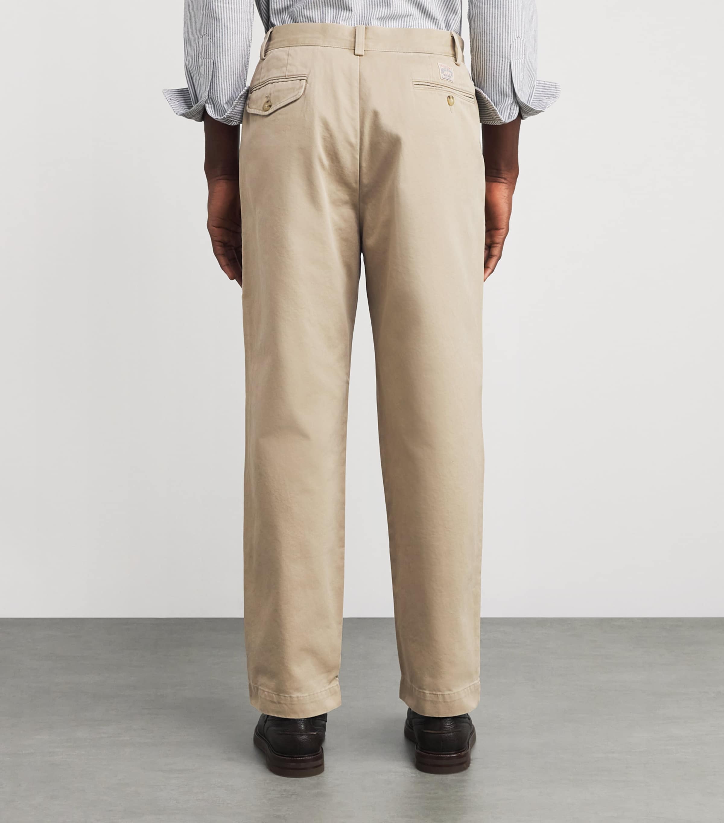 Cotton Pleated Whitman Chinos KHAKI Image 4