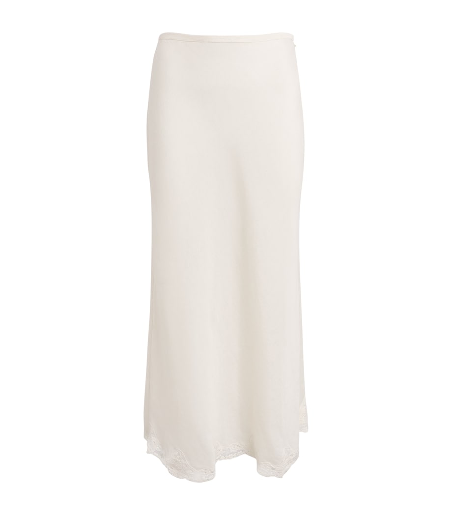 Linen-Blend Crystal Midi Skirt CREAM Image 1
