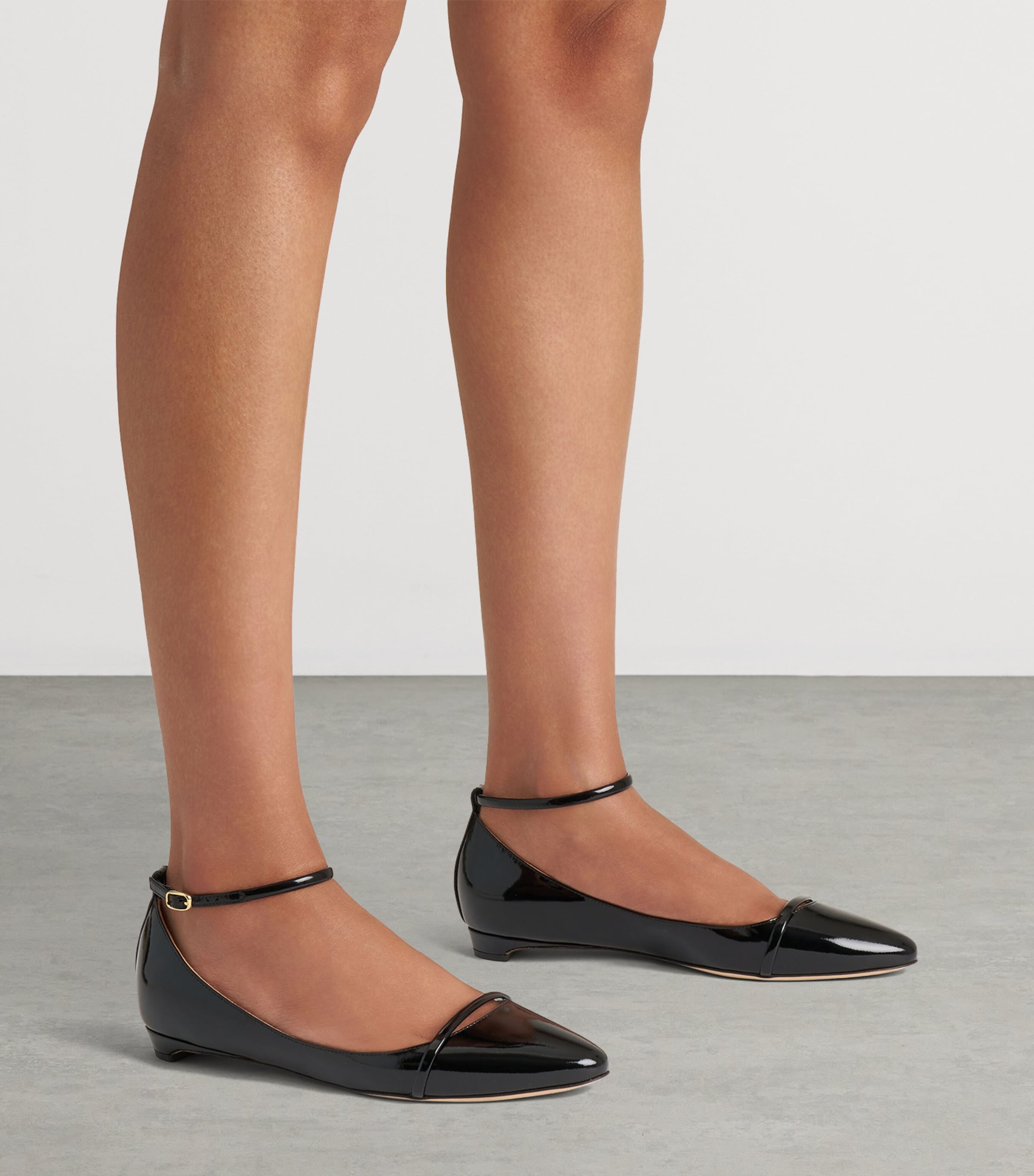 Malone Souliers Patent Leather Mary Ballet Flats 10 Black Image 2