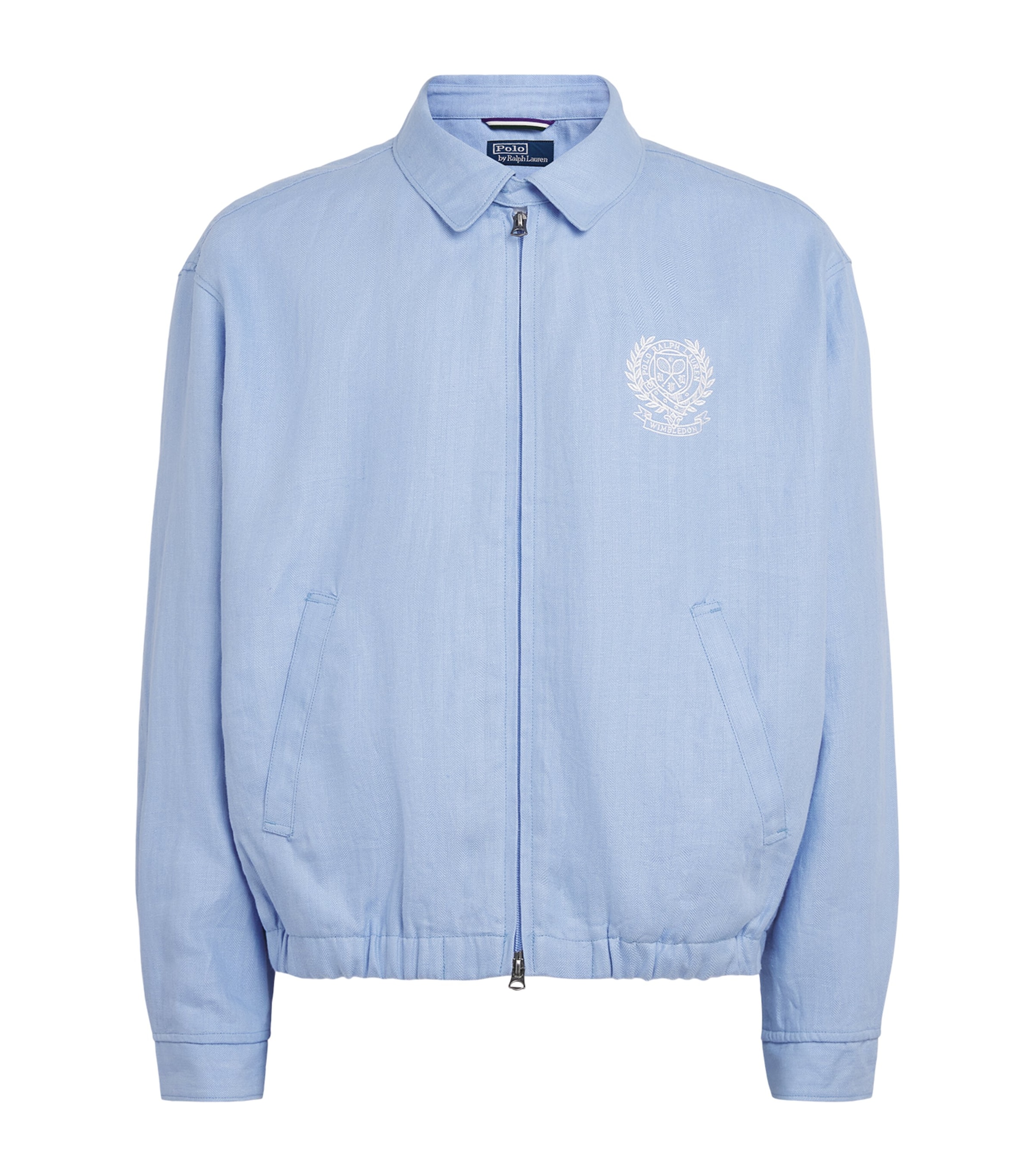 Polo Ralph Lauren X Wimbledon Linen Bayport Bomber Jacket In Blue
