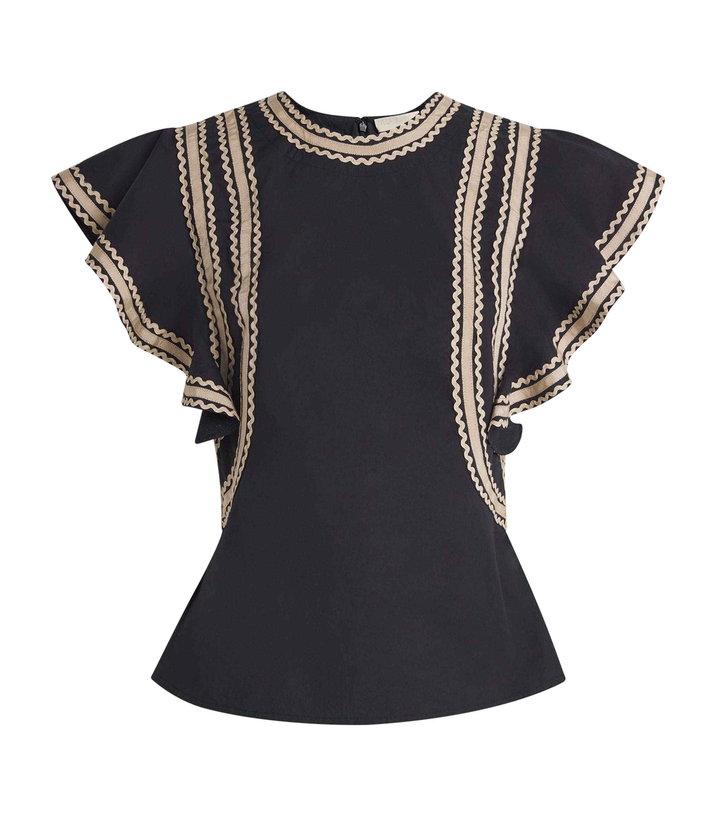 Flutter-Sleeve Anora Blouse NOIR Image 1